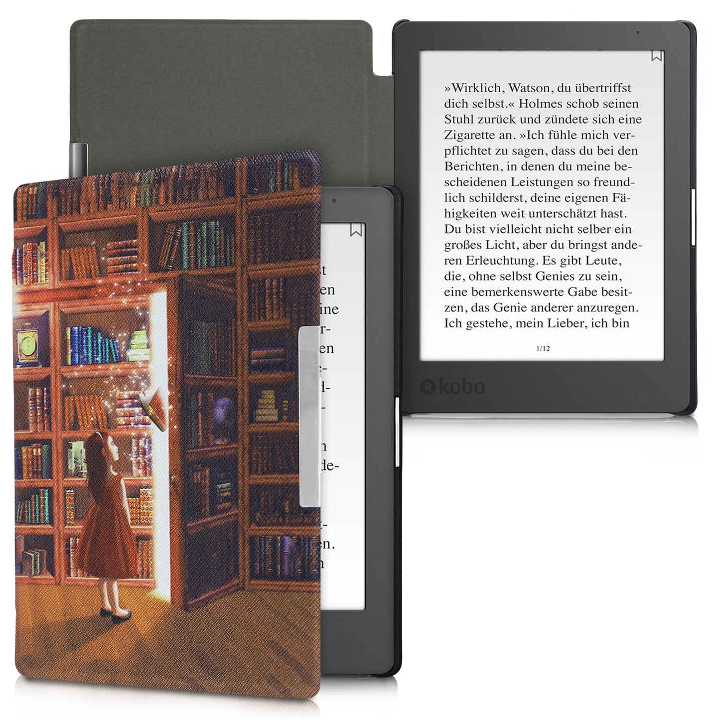 kwmobile Schutzhülle für Kobo Aura Edition 1 Hülle - eReader Flip Case mit Auto Sleep Funktion