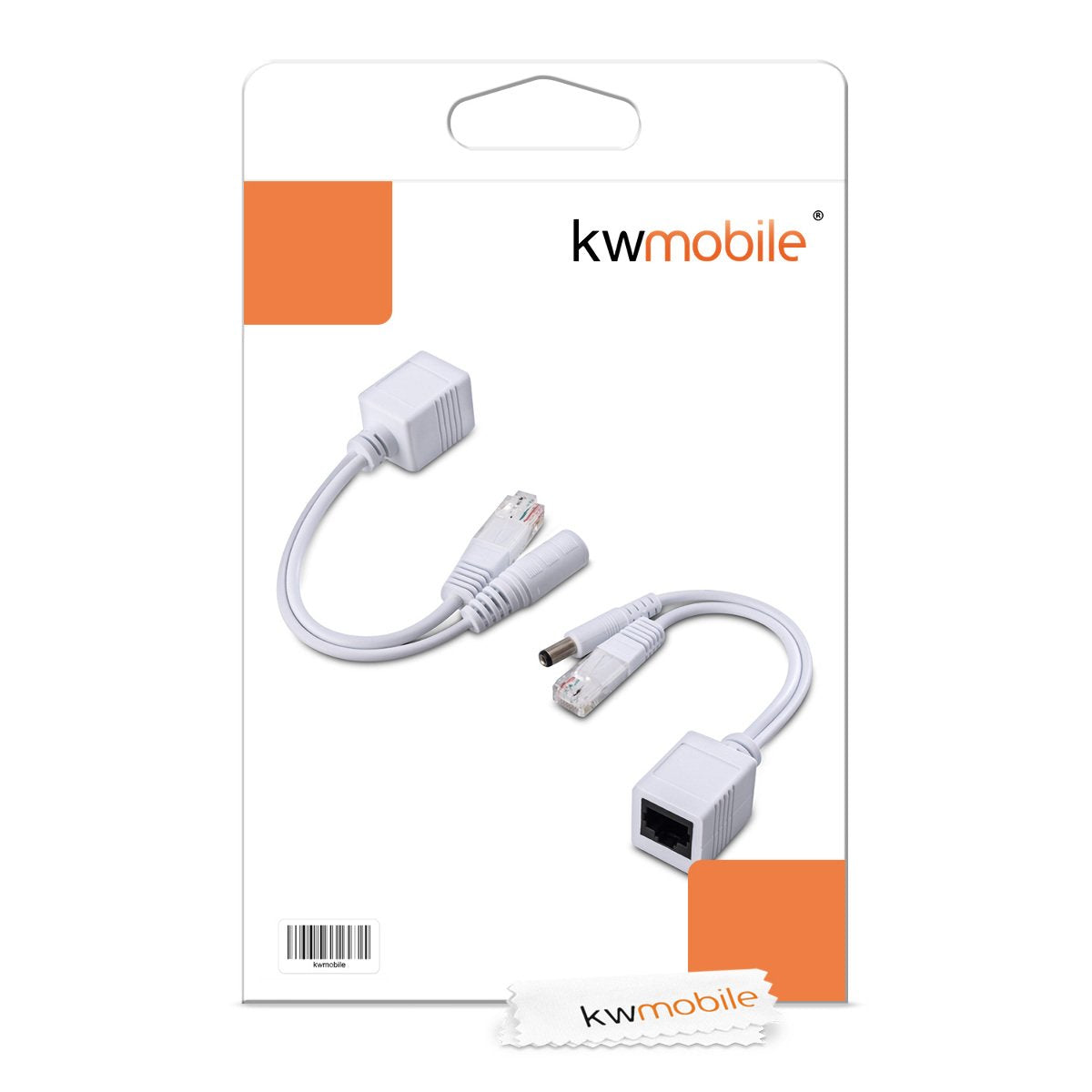 kwmobile Passive Power over Ethernet PoE Adapter Kabel Set - Injektor + Splitter Kabel für Netzwerk IP Telefon und IP