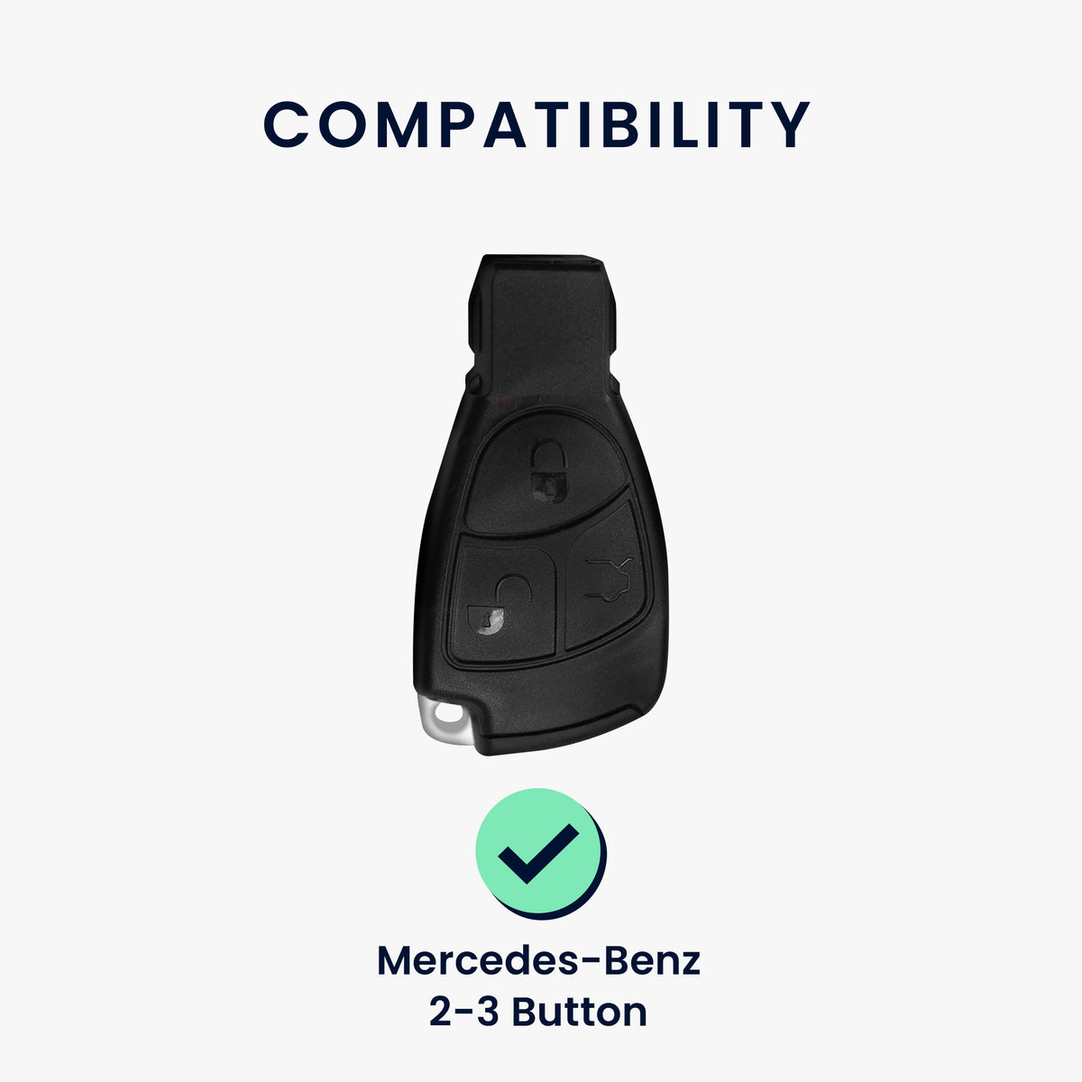 kwmobile Schlüsselhülle für Mercedes Benz 2-3-Tasten Autoschlüssel Hülle - Schlüsselschutz Gehäuse