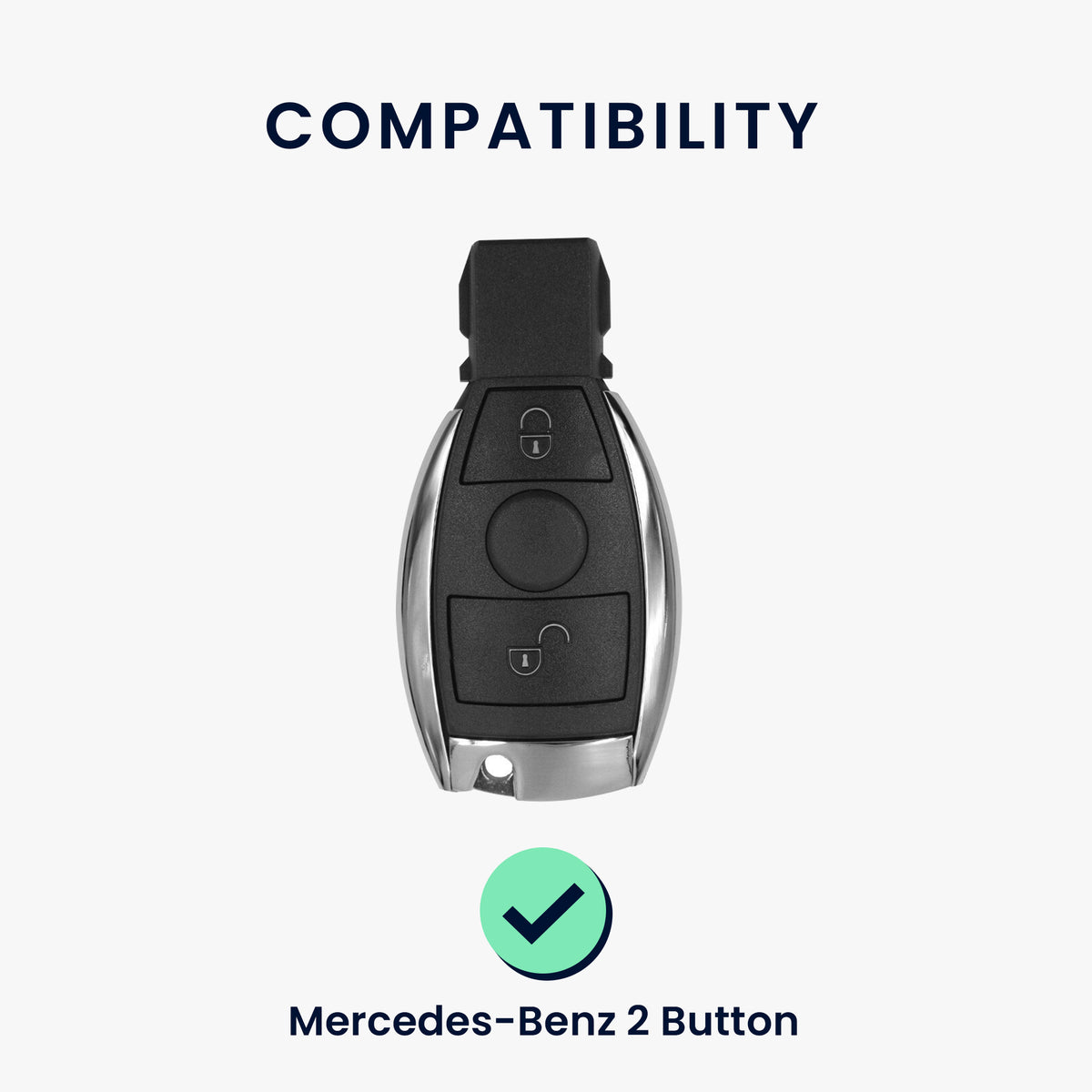 kwmobile Schlüsselhülle für Mercedes Benz 2-Tasten Autoschlüssel (nur Keyless Go) Hülle - Autoschlüssel Schlüssel Hülle - Schlüsselschutz Gehäuse