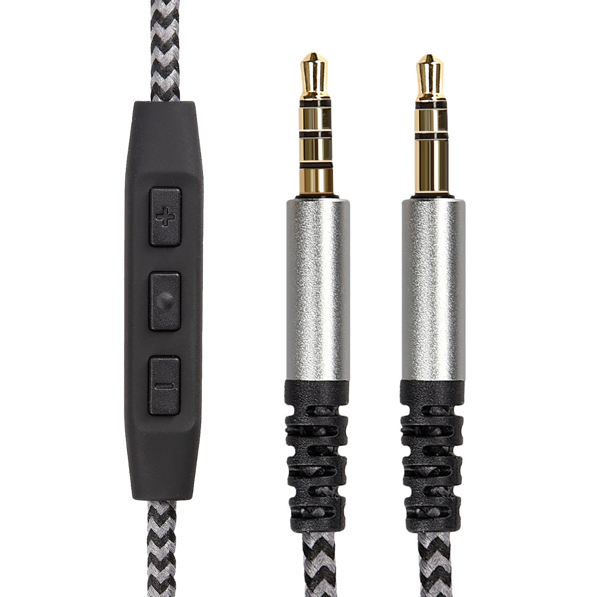 kwmobile Kopfhörerkabel für Over-Ear-Kopfhörer - Ersatz Kabel 150 cm Mikrofon Lautstärkeregler - 3.5mm Klinke