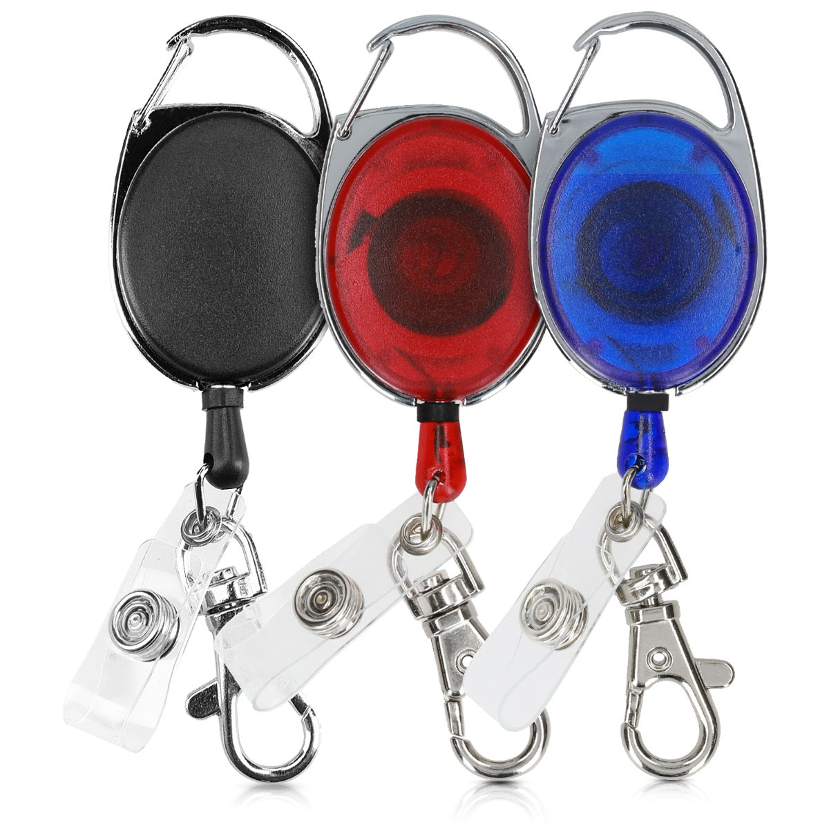 kwmobile Schlüssel Jojo mit Ausweis Clip - Schlüsselanhänger ausziehbar - Karabiner Anhänger - Schlüsselband