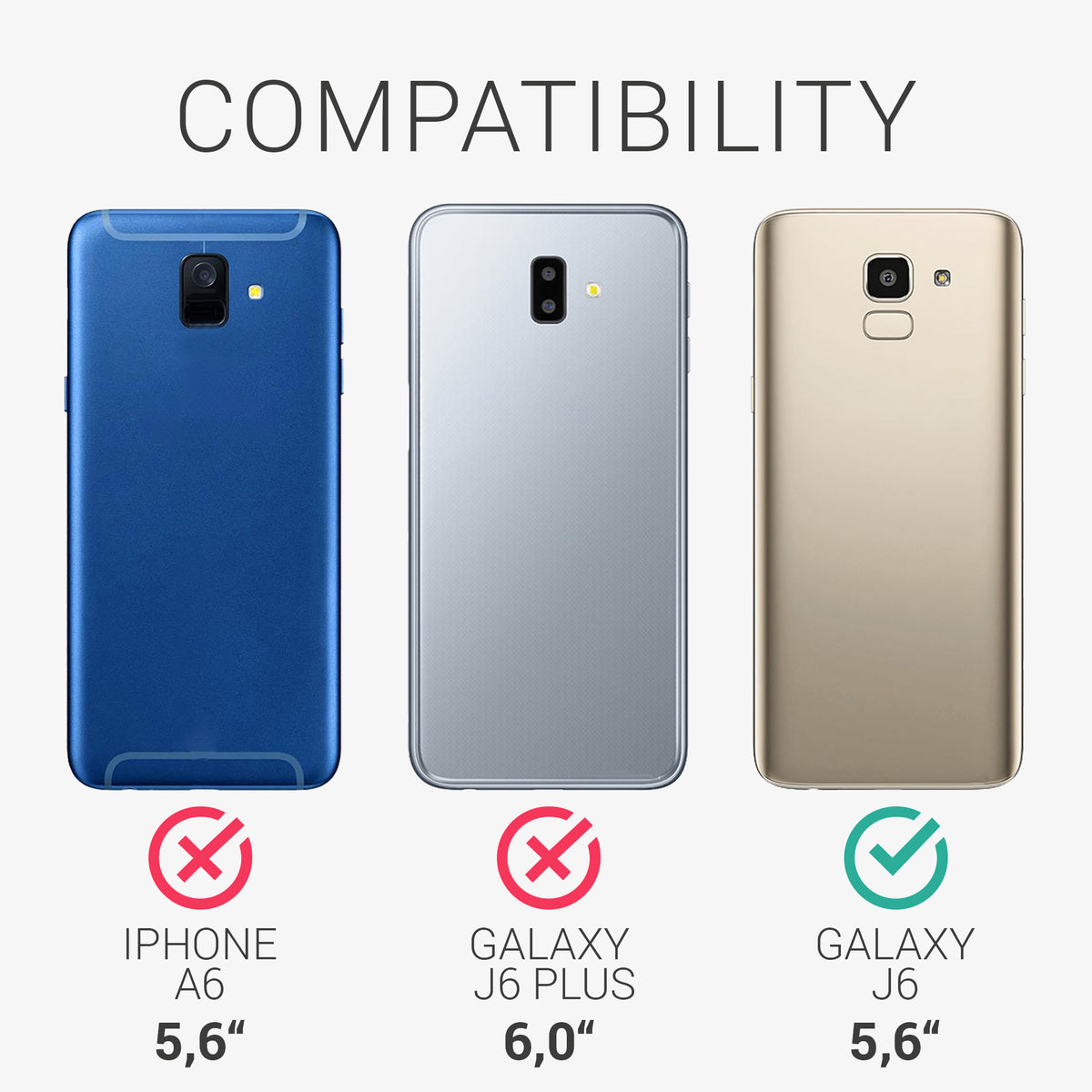 kwmobile Handyhülle für Samsung Galaxy J6 - Kabelloses Laden - Schutzhülle Cover