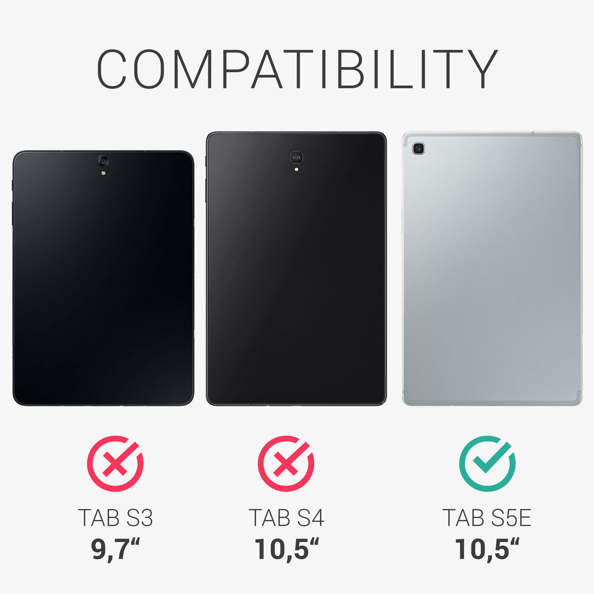 kwmobile Hülle kompatibel mit Samsung Galaxy Tab S5e Hülle - weiches Silikon Case transparent - Tablet Cover