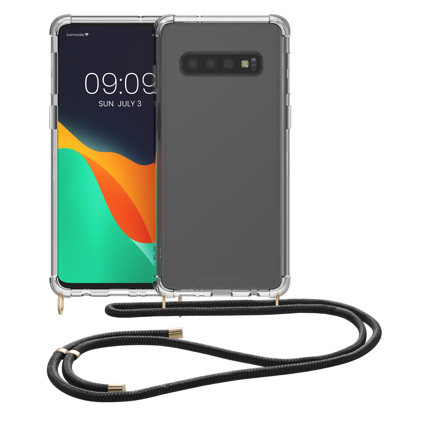 kwmobile Necklace Case kompatibel mit Samsung Galaxy S10 Hülle Silikon Cover mit Handykette Band Handyhülle