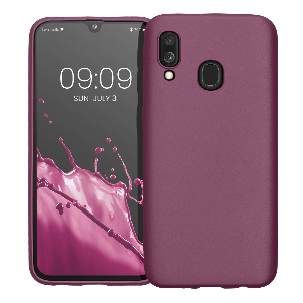kwmobile Handyhülle für Samsung Galaxy A40 Hülle - Silikon Case metallisch schimmernd - Schutzhülle Cover