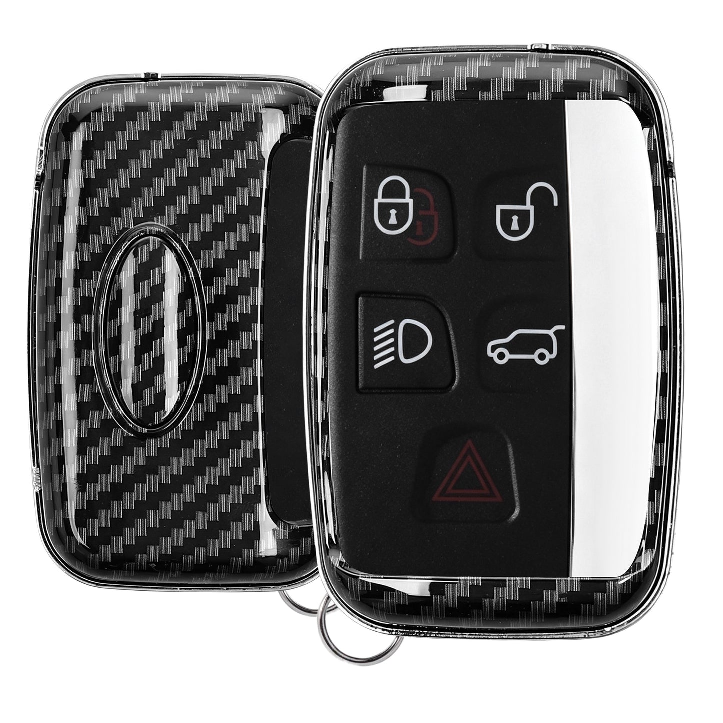 kwmobile Autoschlüssel Hülle kompatibel mit Land Rover Jaguar 5-Tasten Funk Autoschlüssel - Hardcover Schutzhülle Schlüsselhülle Cover