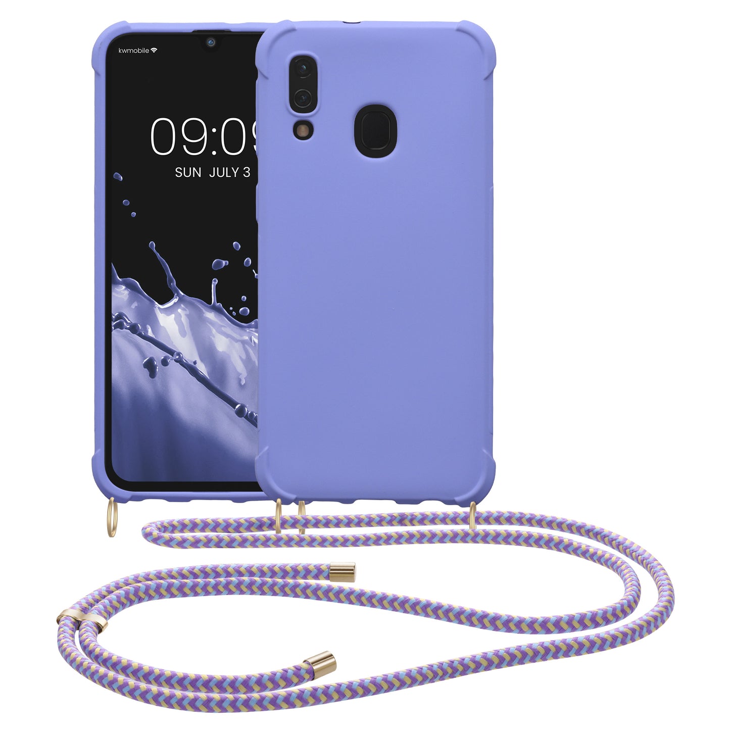 kwmobile Necklace Case kompatibel mit Samsung Galaxy A40 Hülle - Cover mit Kordel zum Umhängen - Silikon Schutzhülle