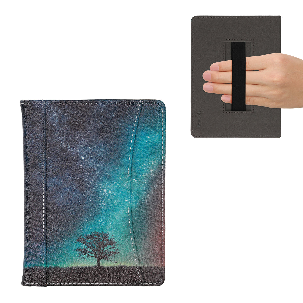 Kobo Aura H2O Edition 2 mit Handschlaufe Flip Case Sternenhimmel Baum