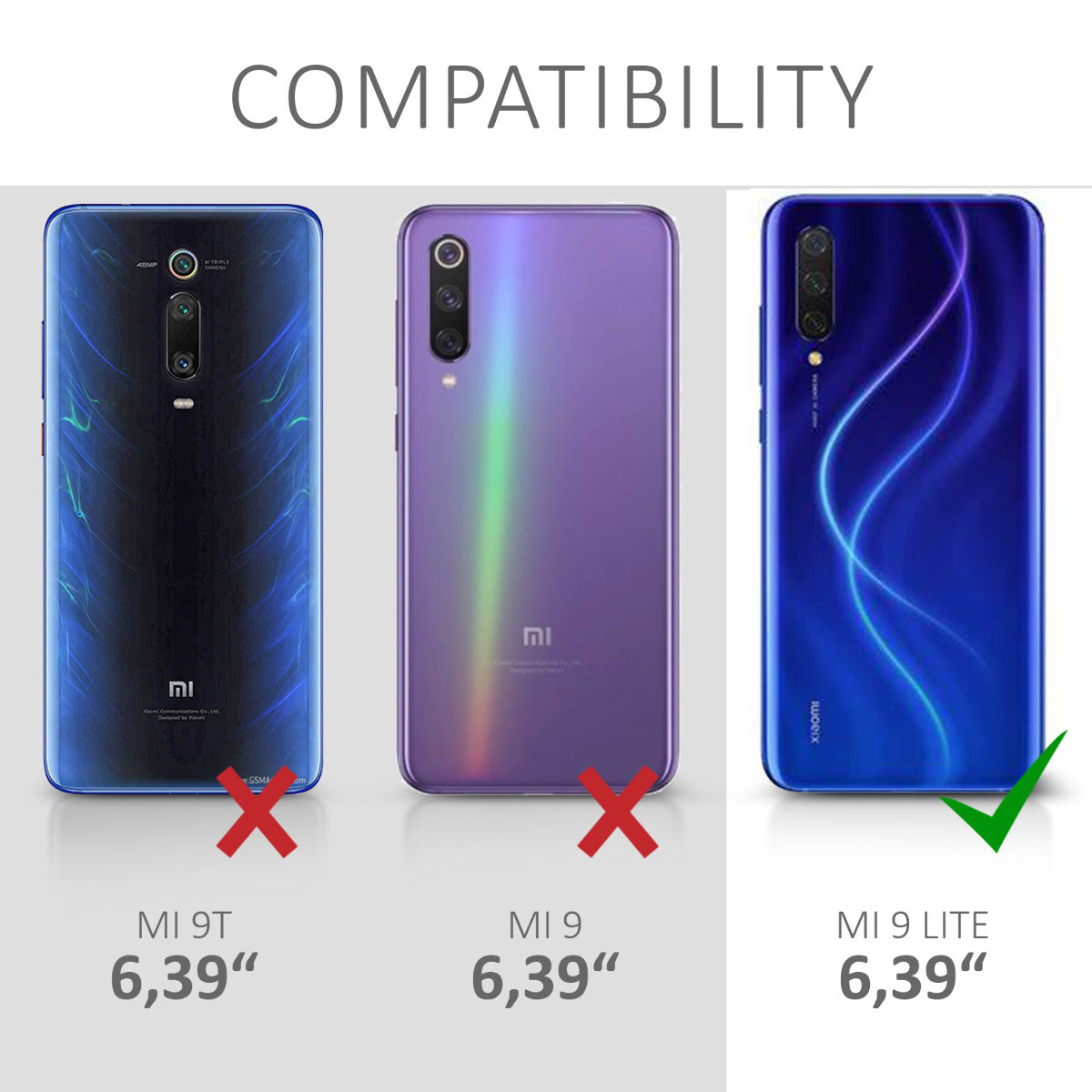 kwmobile Handyhülle für Xiaomi Mi 9 Lite Hülle - Schutzhülle Cover - Kabelloses Laden
