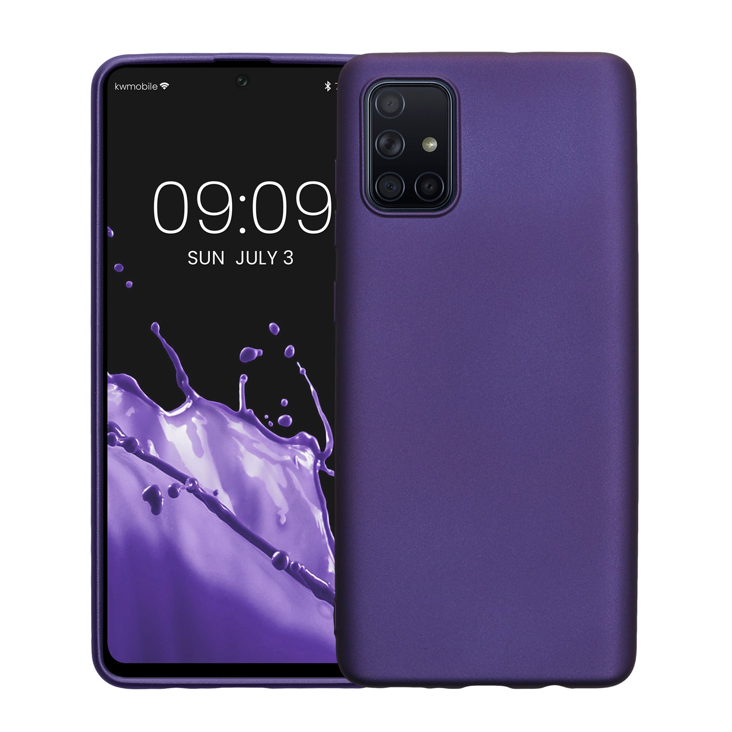 kwmobile Handyhülle für Samsung Galaxy A71 Hülle - Silikon Case metallisch schimmernd - Schutzhülle Cover