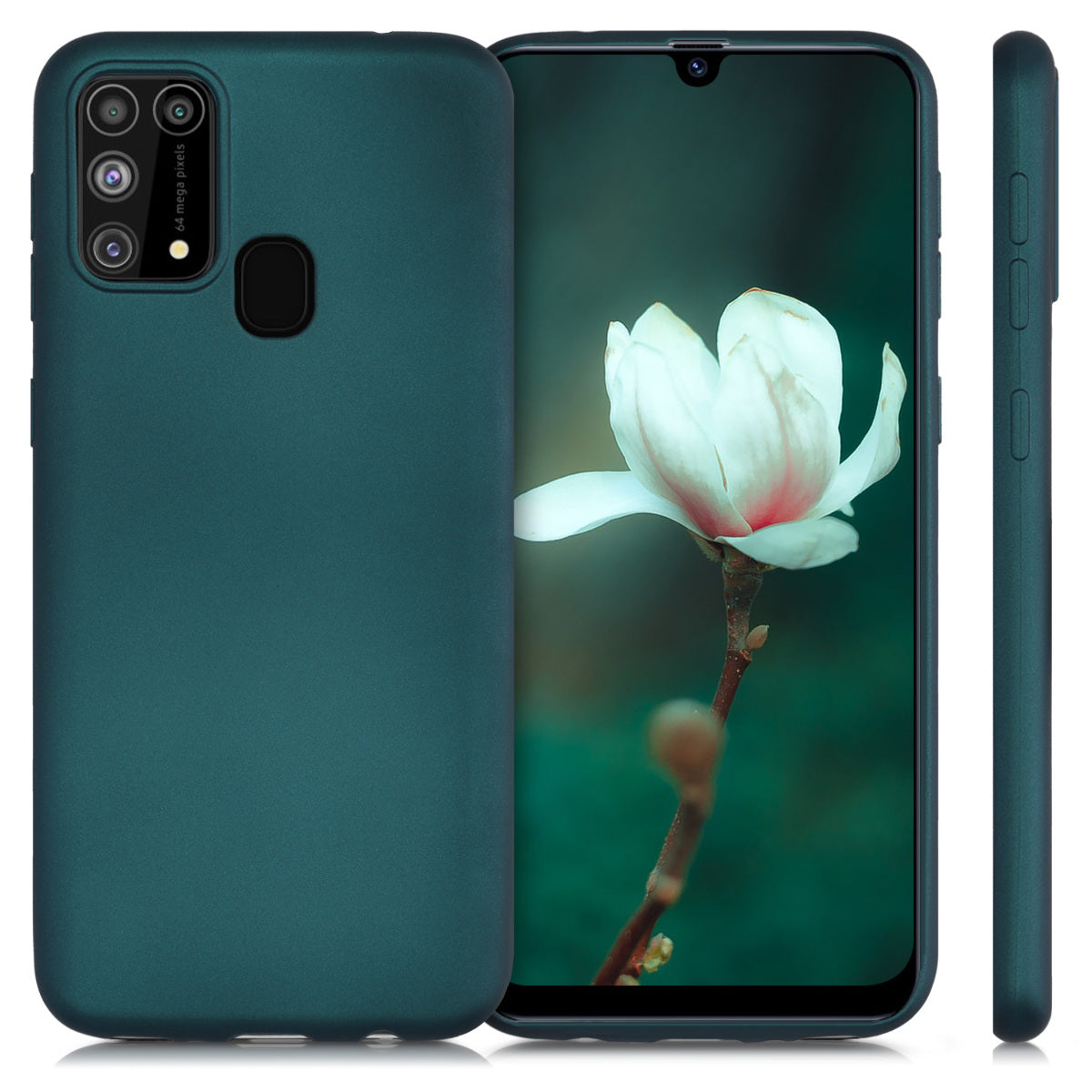 kwmobile Handyhülle für Samsung Galaxy M31 Hülle - Silikon Case metallisch schimmernd - Schutzhülle Cover