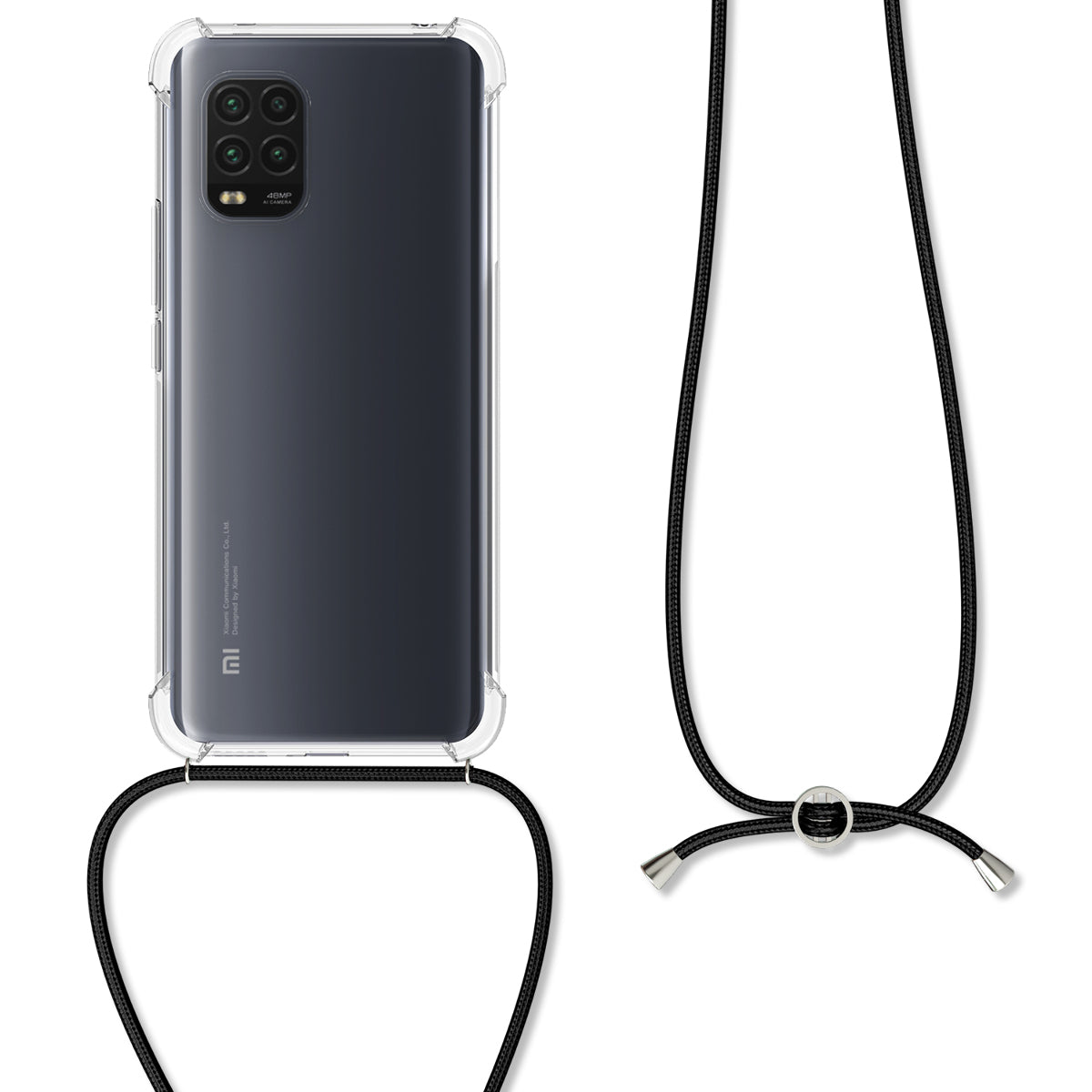 kwmobile Necklace Case kompatibel mit Xiaomi Mi 10 Lite (5G) Hülle - Silikon Cover mit Handykette - Band Handyhülle