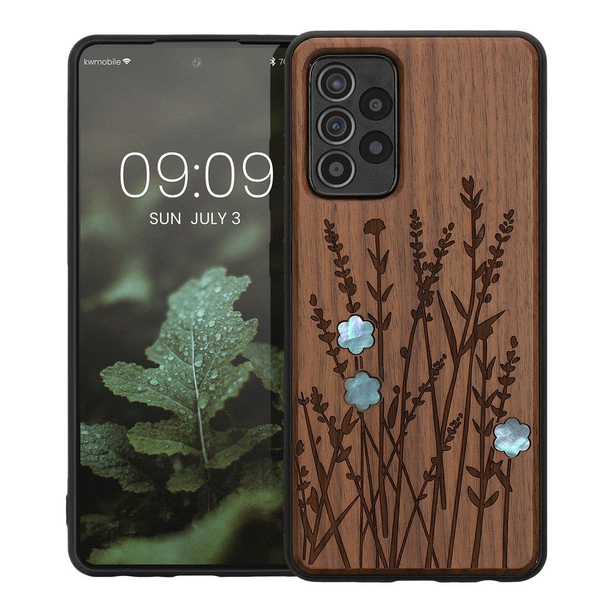 Hardcase mit TPU Bumper für Samsung Galaxy A52 / A52 5G / A52s 5G stoßfest Holz Mandala