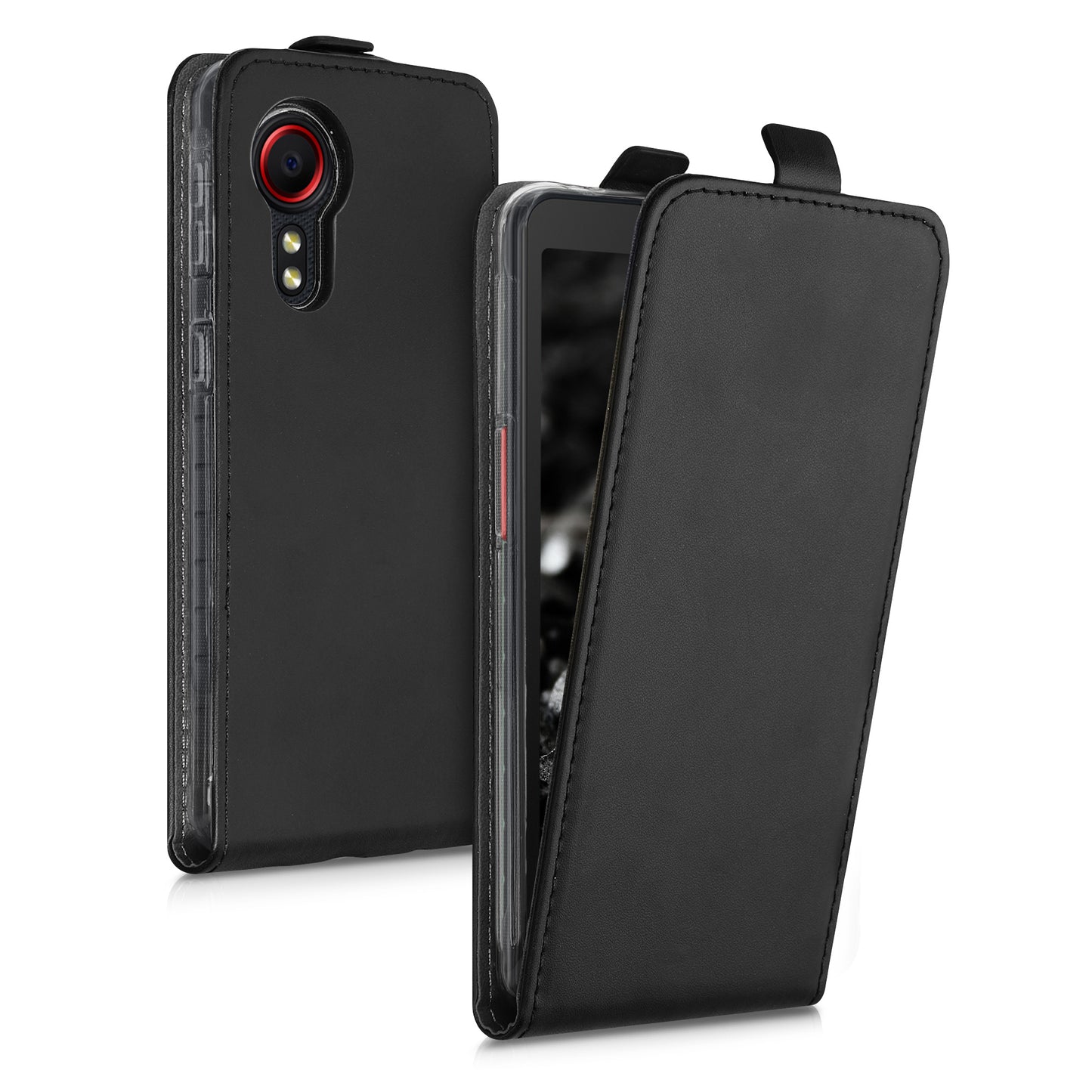 kwmobile Schutzhülle kompatibel mit Samsung Galaxy Xcover 5 - Hülle Handy - Flip Case Handyhülle - Schwarz - Hüllen