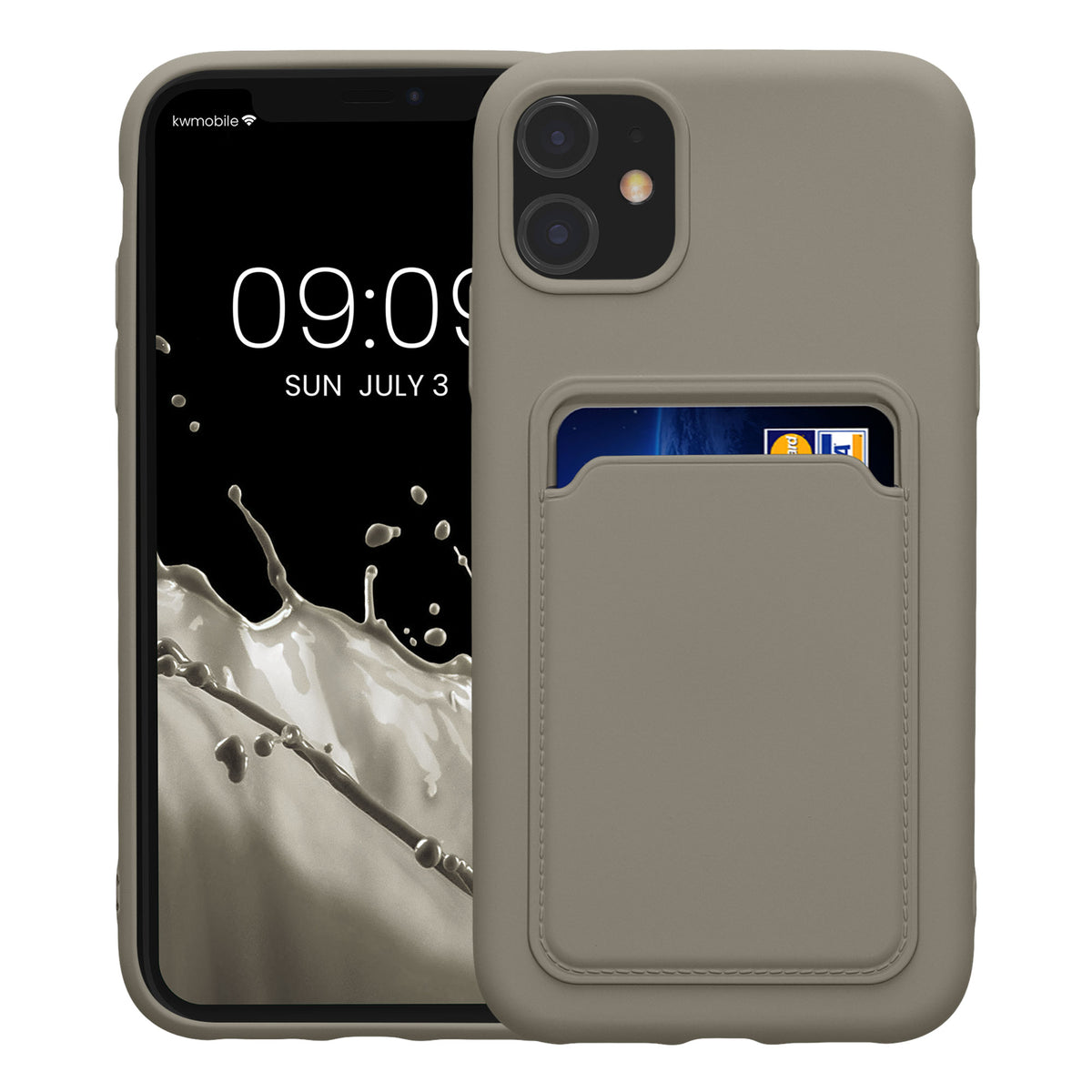 iPhone 11 Handyhülle mit Kartenfach Silikon Matt