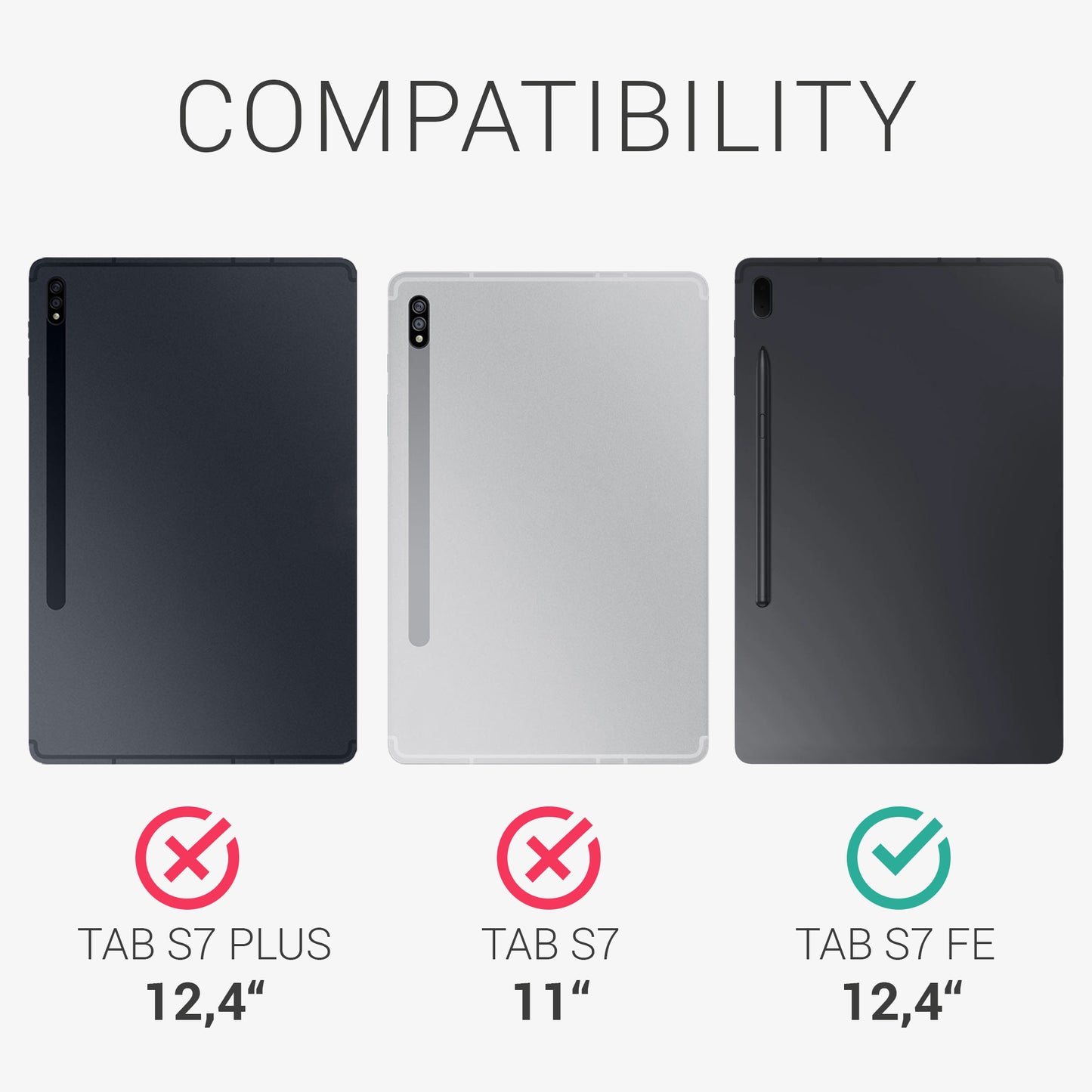 kwmobile Schutzhülle kompatibel mit Samsung Galaxy Tab S7 FE - Tablet Cover Case