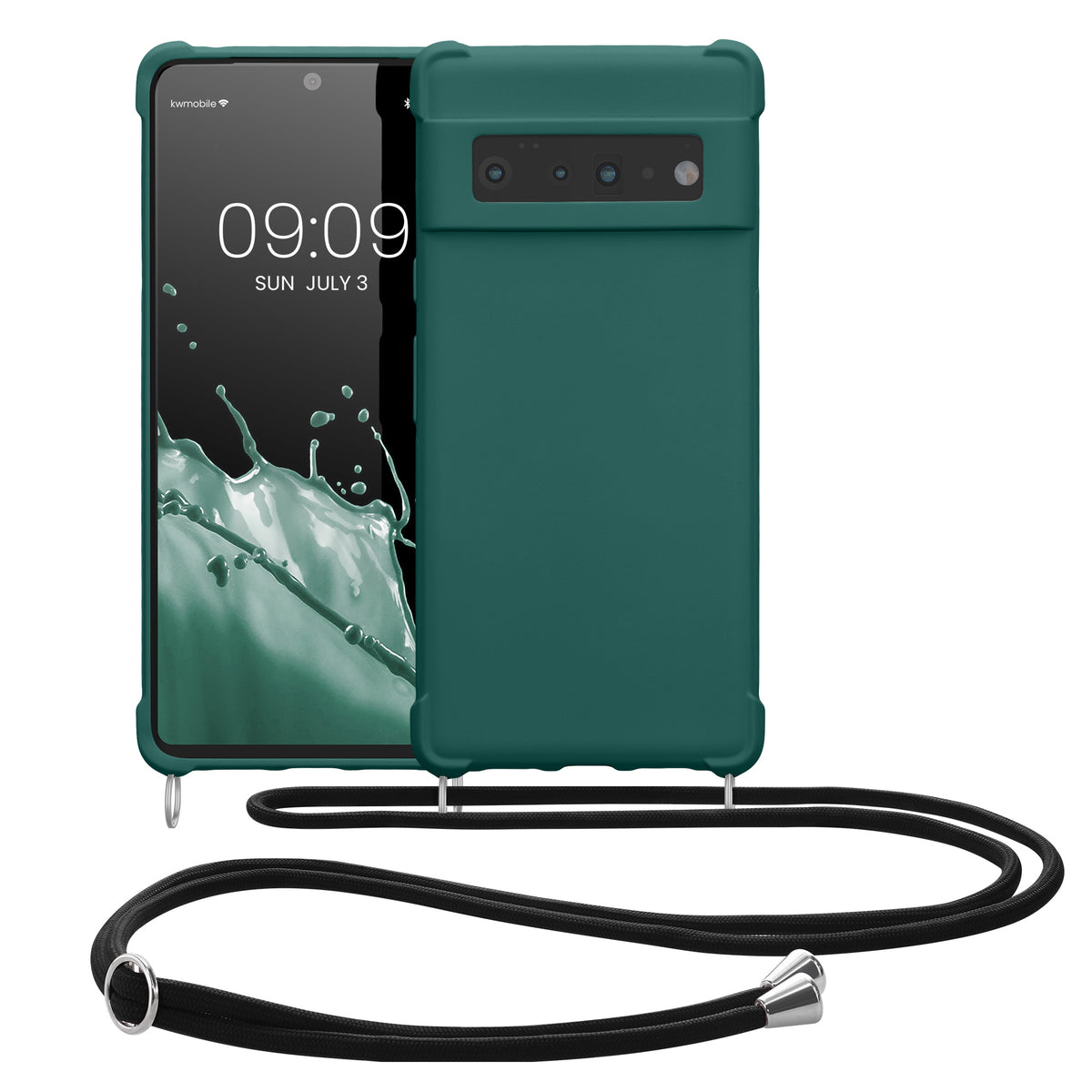 kwmobile Necklace Case kompatibel mit Google Pixel 6 Pro Hülle - Cover mit Kordel zum Umhängen - Silikon Schutzhülle