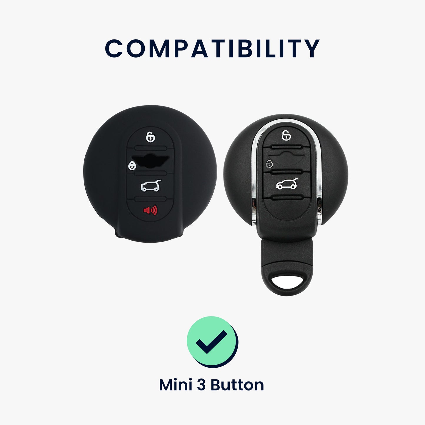 kwmobile Schlüsselhülle für Mini 3-Tasten Smart Key Autoschlüssel Hülle - Schlüsselschutz Gehäuse