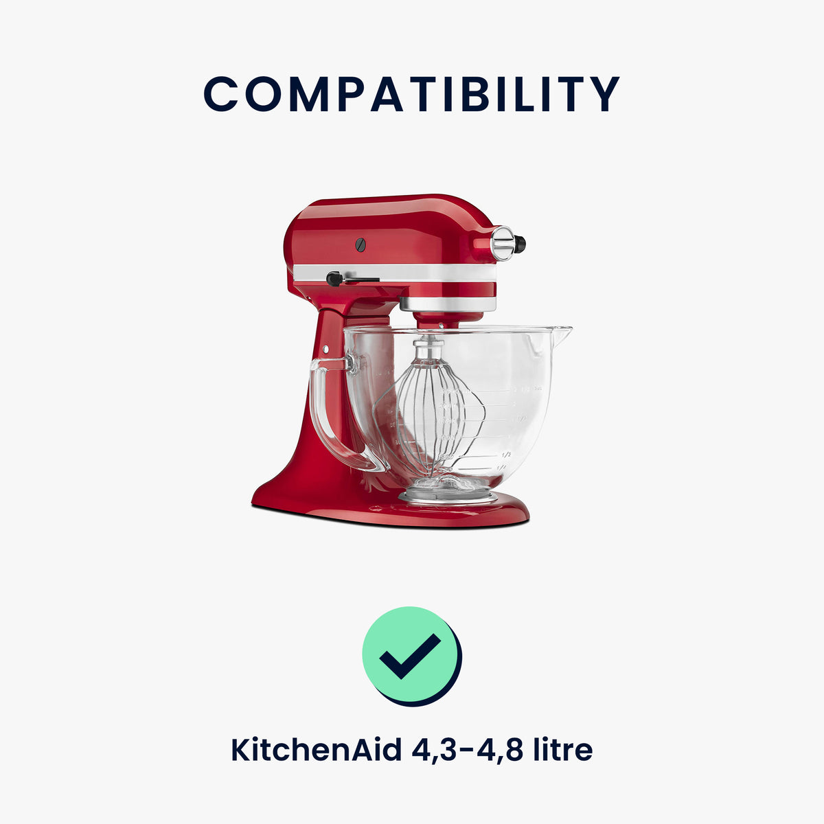 KitchenAid 4,3-4,8 liter Staubschutzhülle Herz Weiß