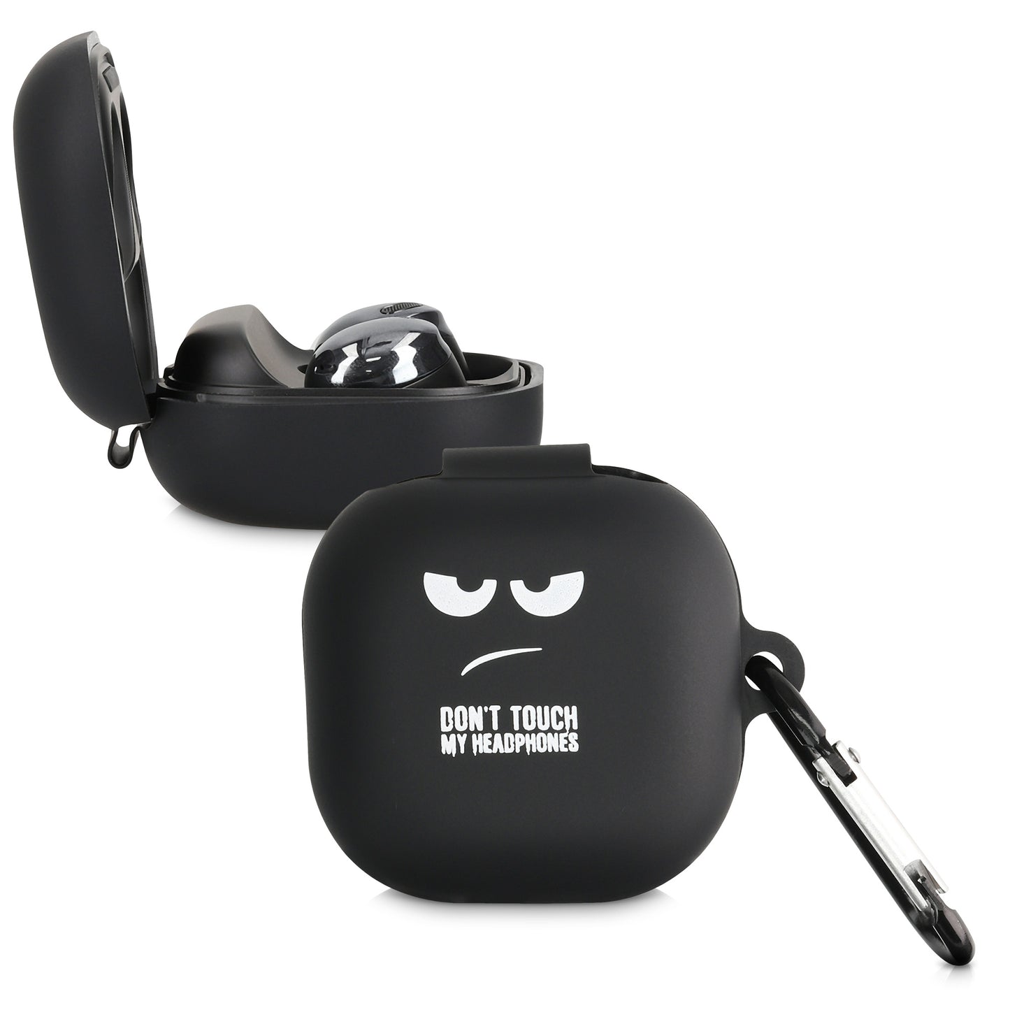 kwmobile Schutzhülle für Samsung Galaxy Buds 2 Pro / Buds 2 / Buds Live Hülle - TPU Case für Kopfhörer Ladecase - stoßfestes Cover mit Karabiner