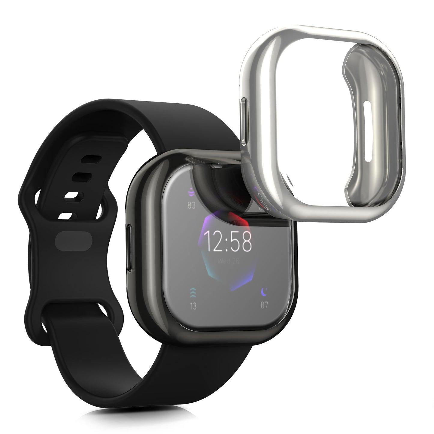kwmobile Schutzhülle für Fitbit Versa 4 / Sense 2 - Fullbody Display Cover Set
