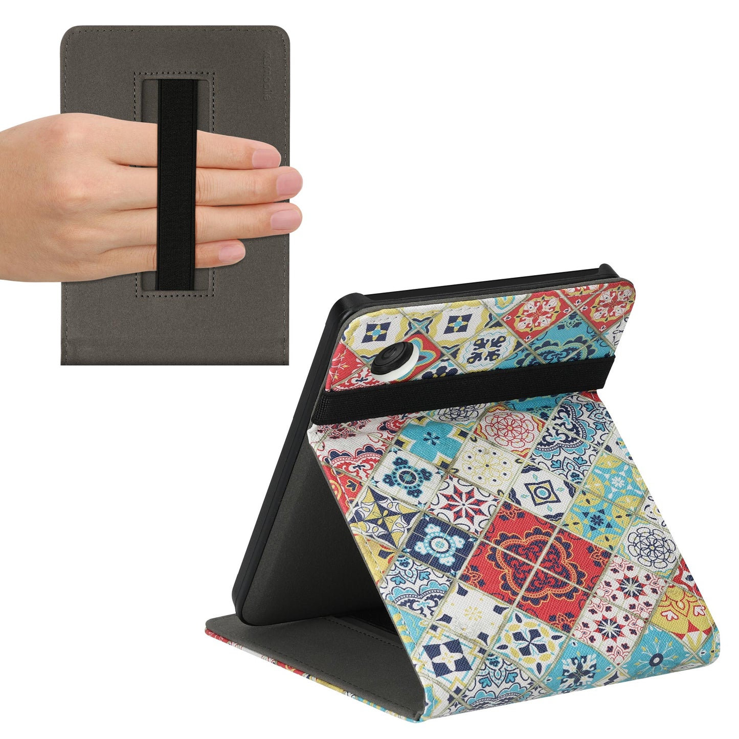 kwmobile Hülle kompatibel mit Kobo Clara 2E / Tolino Shine 4 Hülle - Case mit Schlaufe und Ständer