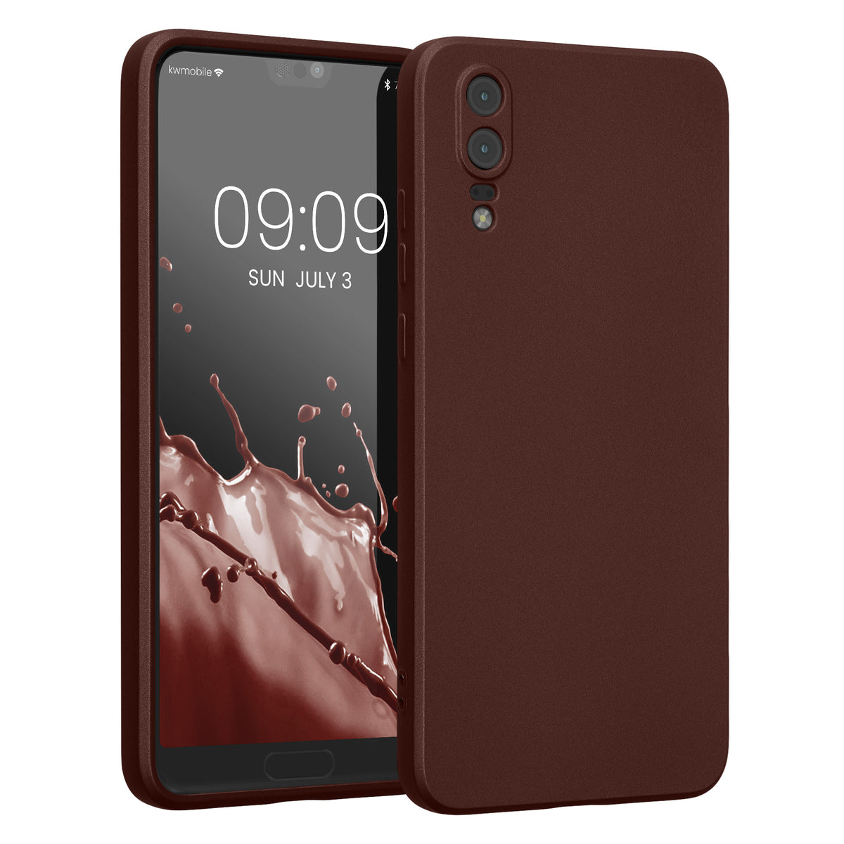 kwmobile Handyhülle für Huawei P20 Hülle - weiche Silikon Case metallisch schimmernd - Schutzhülle Cover - Metallic Tawny Red Metallic Tawny Red