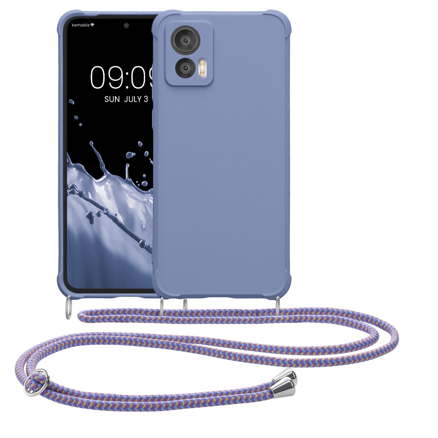 kwmobile Necklace Case kompatibel mit Motorola Edge 30 Neo Hülle - Cover mit Kordel zum Umhängen - Silikon Schutzhülle