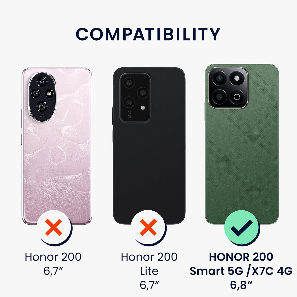 HONOR 200 Smart 5G / X7C 4G Silikon Handyhülle Metallic