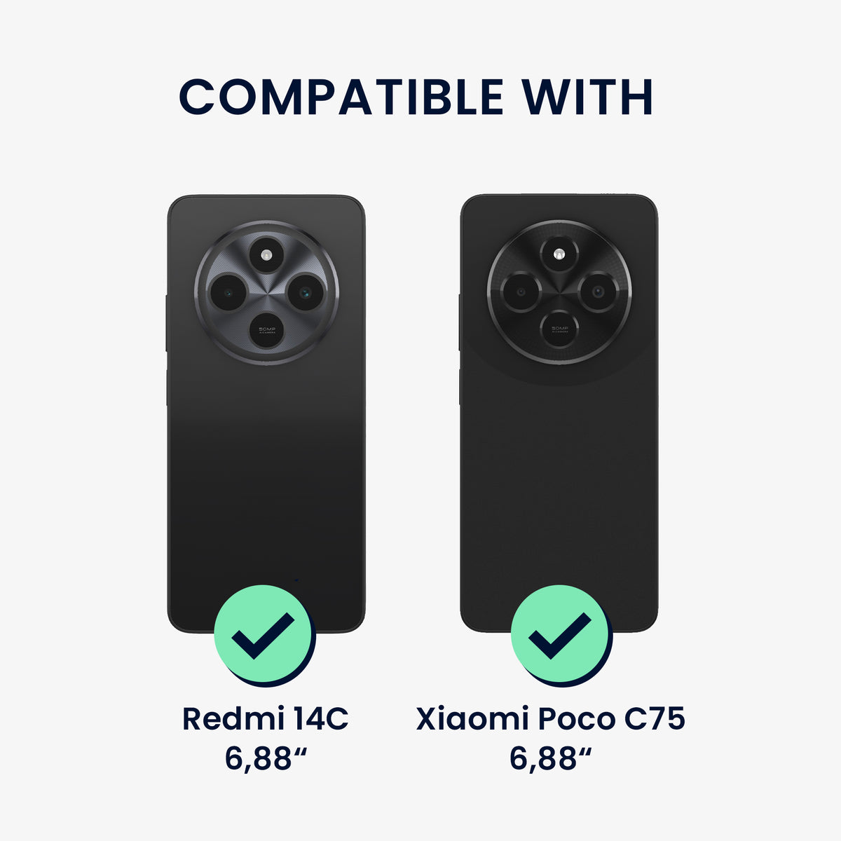 Xiaomi Redmi 14C / Poco C75 transparente Handyhülle mit Glas Displayschutz Wildblumen