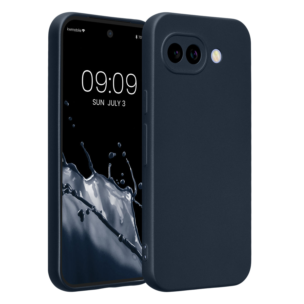 kwmobile Handyhülle für Google Pixel 10a Hülle - weiche Silikon Case metallisch schimmernd - Schutzhülle Cover - Metallic Zodiac Blue Metallic Zodiac Blue