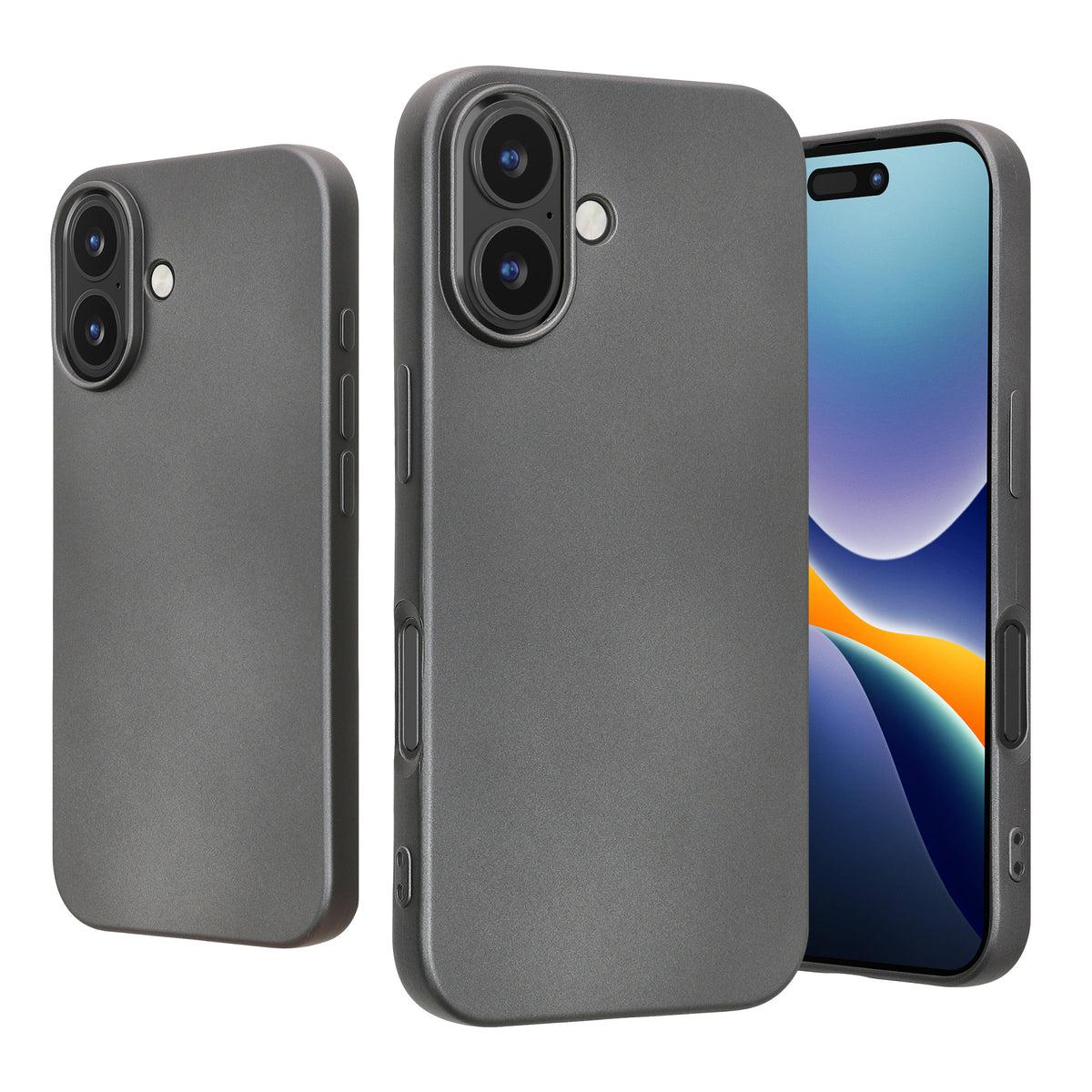 iPhone 16 Silikon Handyhülle metallisch KWM0000216I003C