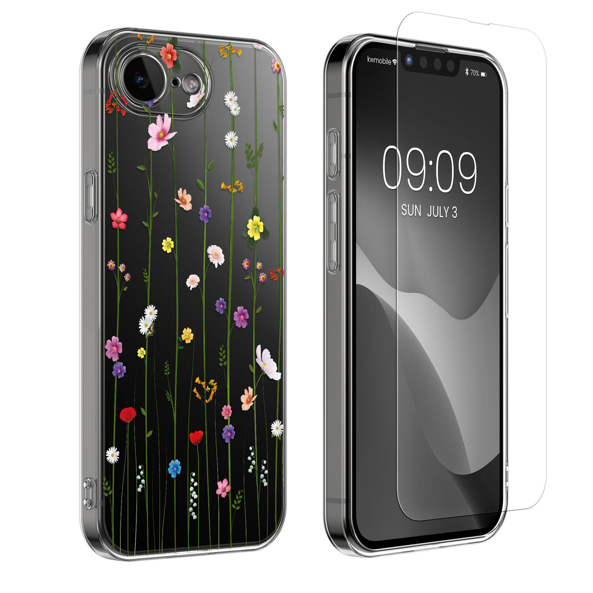 iPhone 17e / iPhone 16e Silikon Handyhülle Crystal + Schutzglas KWM0000217L002C