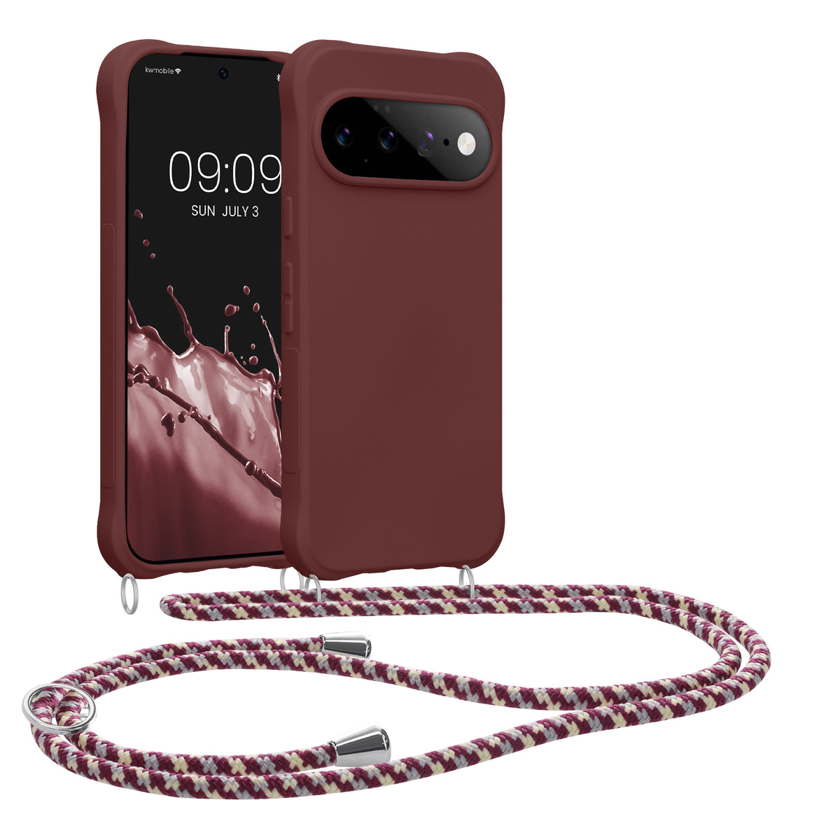 kwmobile Necklace Case Pixel 11 Pro Bordeaux Violett