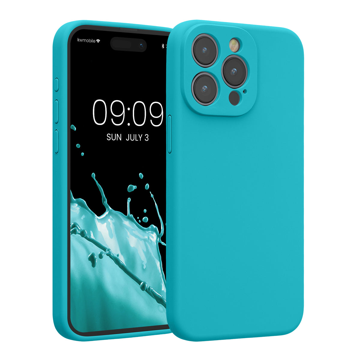 kwmobile Hülle kompatibel mit Apple iPhone 15 Pro Max - Hülle Silikon gummiert - Handyhülle - Handy Case in Cool Glacier Cool Glacier