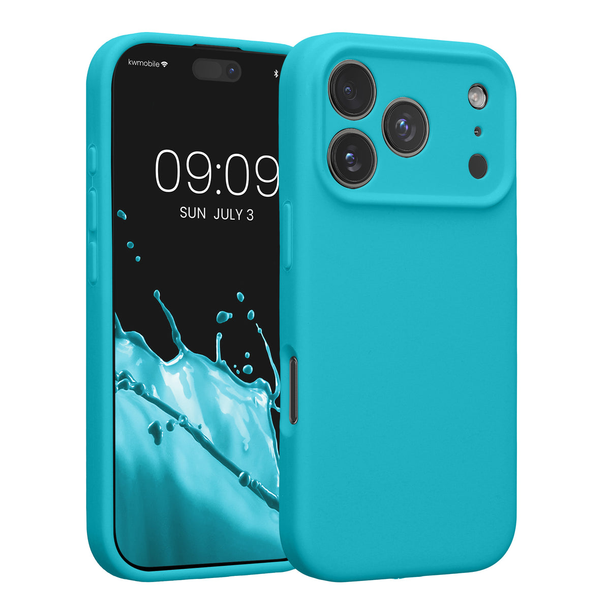 kwmobile Hülle kompatibel mit Apple iPhone 17 Pro - Hülle Silikon gummiert - Handyhülle - Handy Case in Cool Glacier Cool Glacier