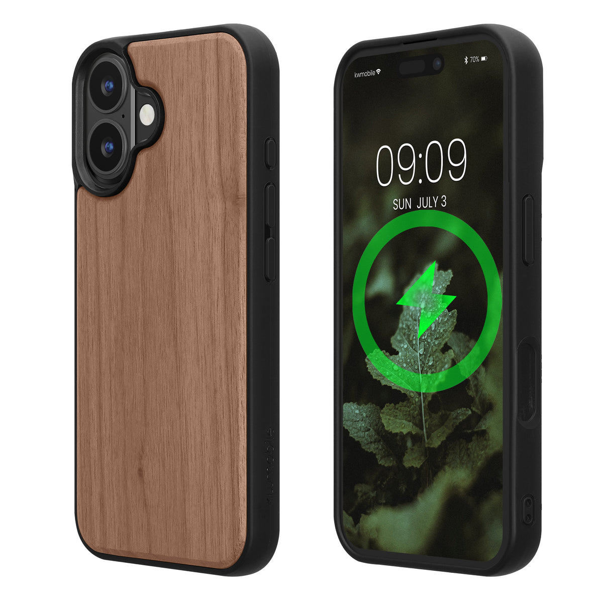 iPhone 16 Holz Handyhülle mit MagSafe Dunkelbraun KWM0000234W001C