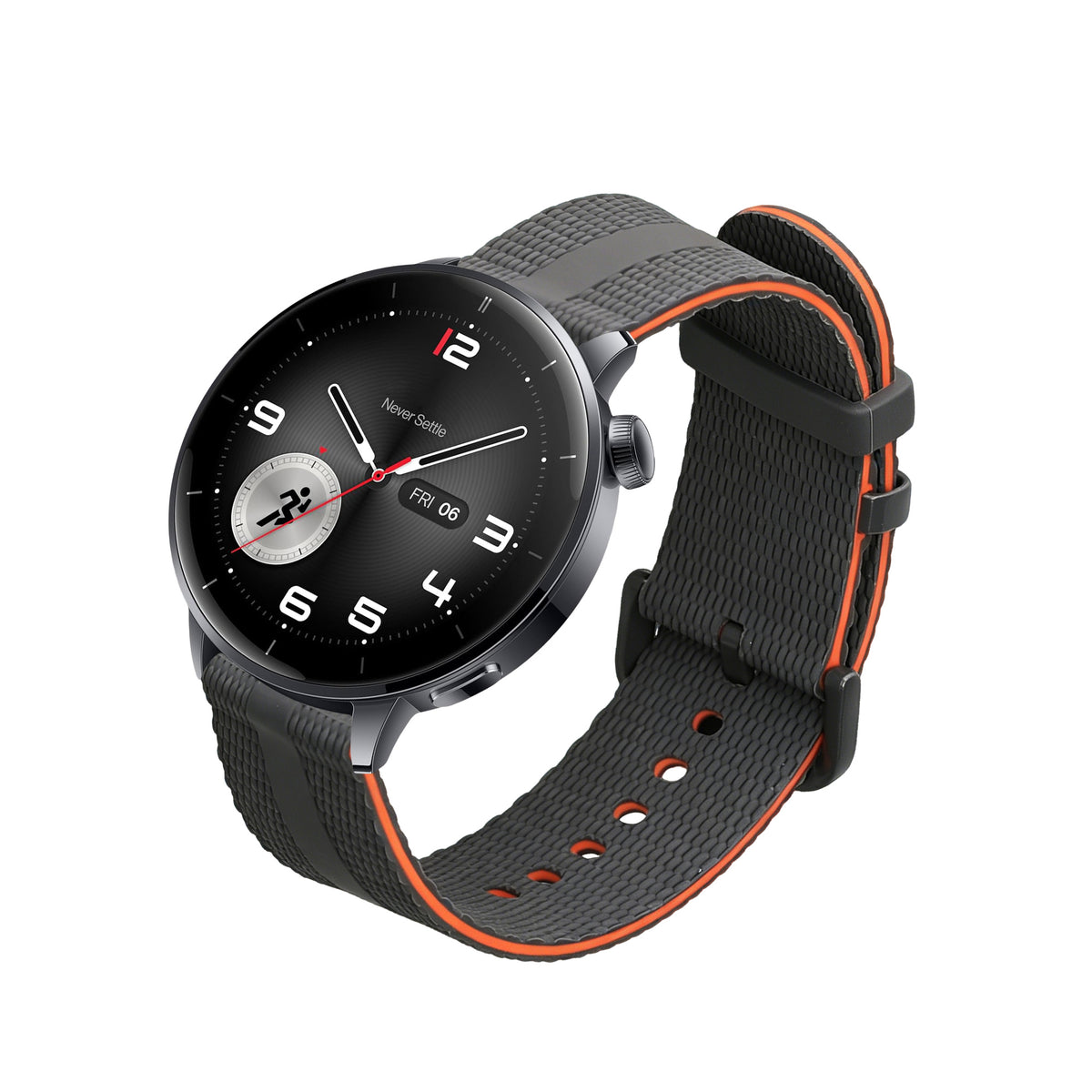 kwmobile Silikon Uhrenarmband für OnePlus Watch 3 / 2 / 2R / Oppo Watch X2 Armband - Ersatzarmband für Fitnesstracker - Wechselarmband Smartwatch - Schwarz Orange Schwarz