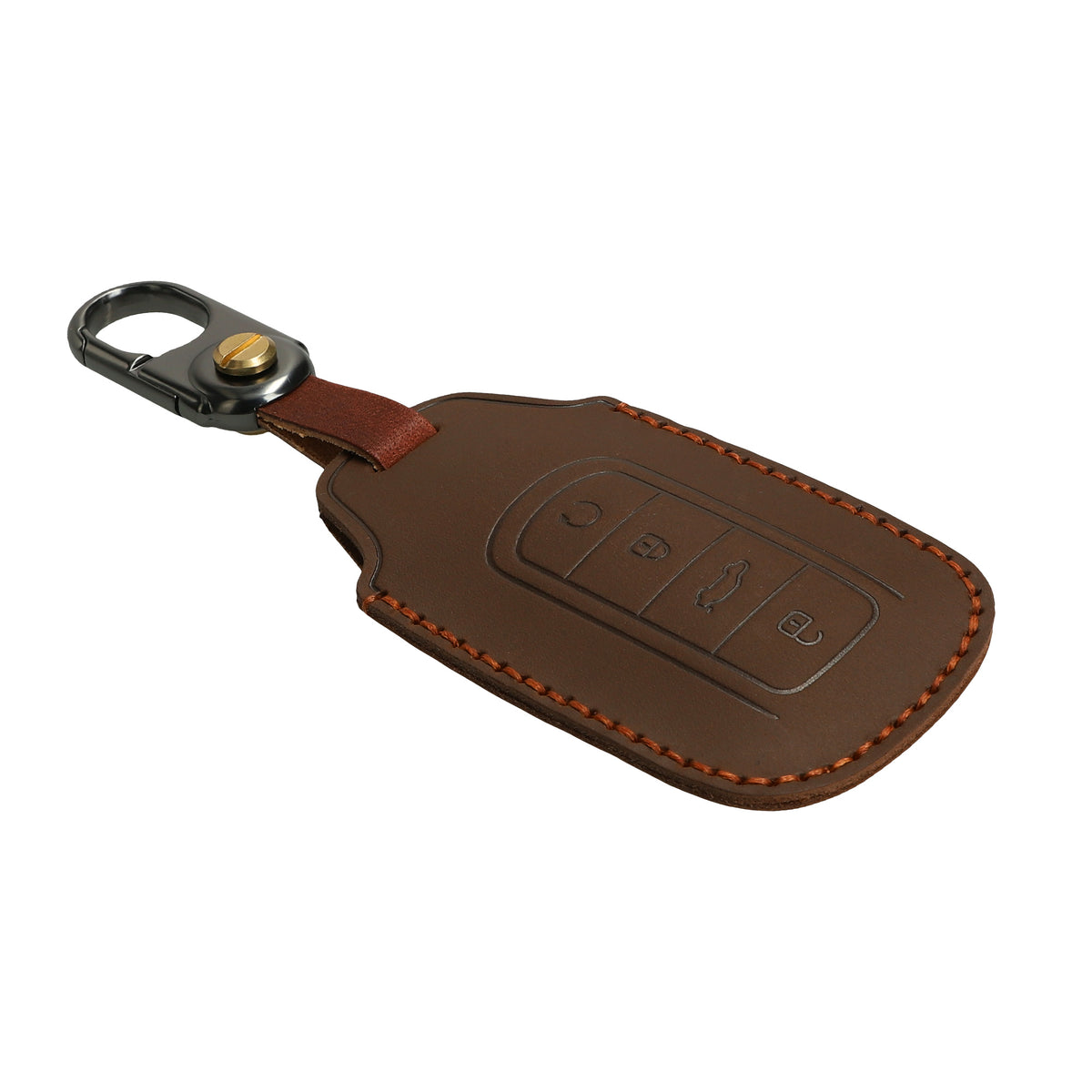 kwmobile Leder Autoschlüssel Hülle kompatibel mit Chery Omoda C5 / Jaecoo 7 / Tiggo 7 Pro 8 Pro / Arrizo 5 Schlüsselhülle - Schlüssel Tasche Braun Braun