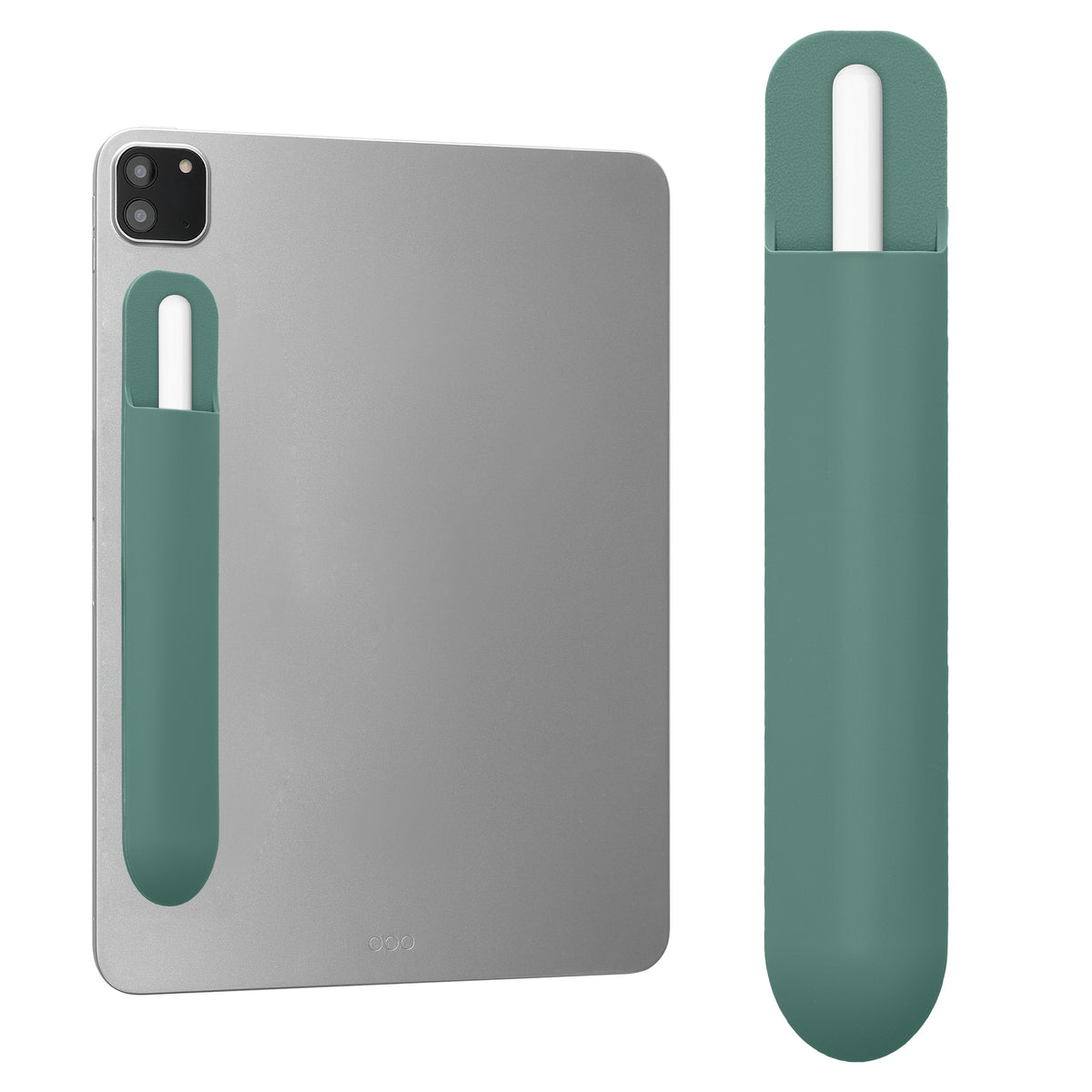 kwmobile Tablet Stifthalter für Apple Pencil Pro / Pencil 1&2 / S Pen / Stylus Hülle - selbstklebende Pencil Halterung aus Silikon - Stylus Cover in Grün Grün