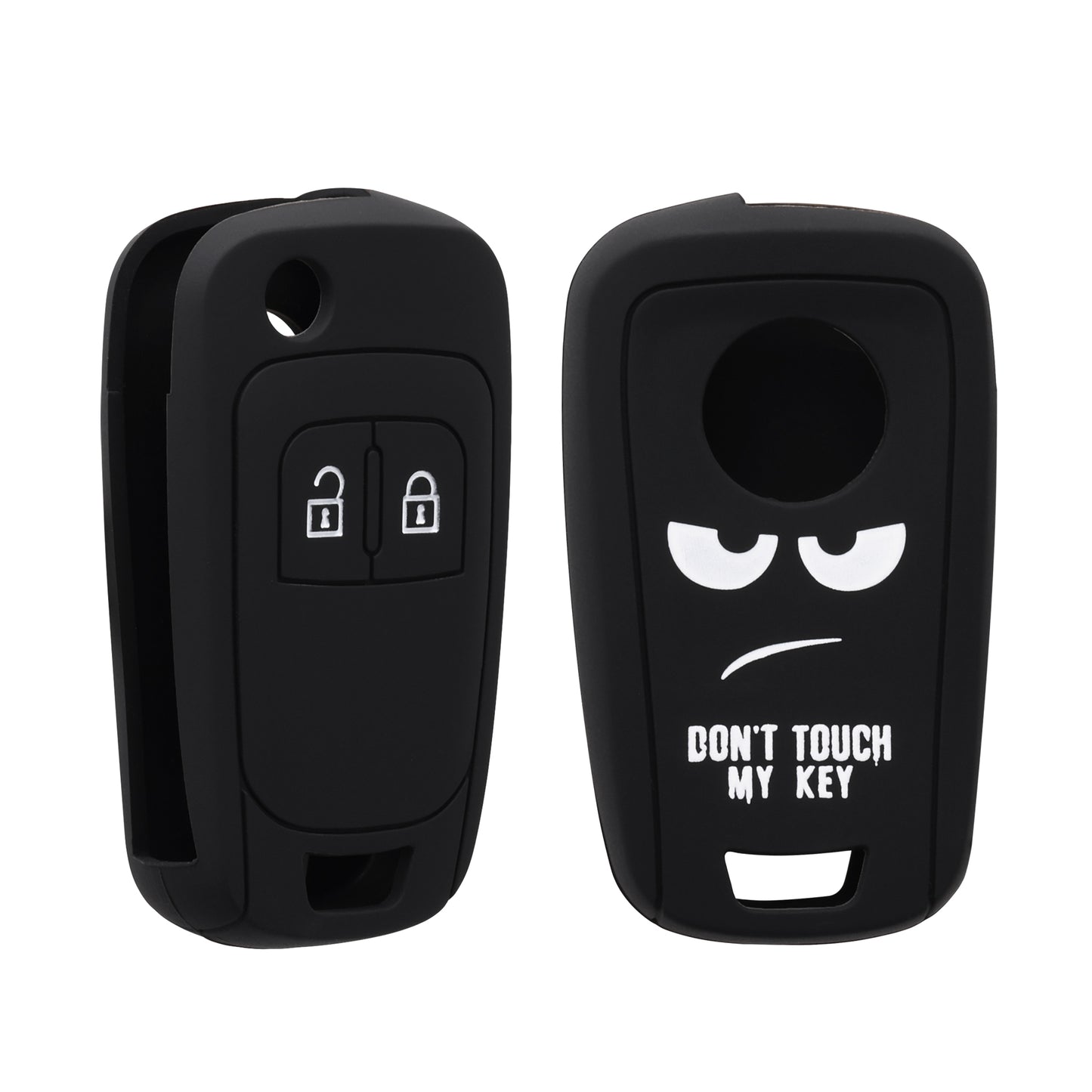 kwmobile Autoschlüssel Hülle kompatibel mit Opel Chevrolet 2-Tasten Klapp Autoschlüssel Hülle - Schlüsselhülle Don't touch my Key