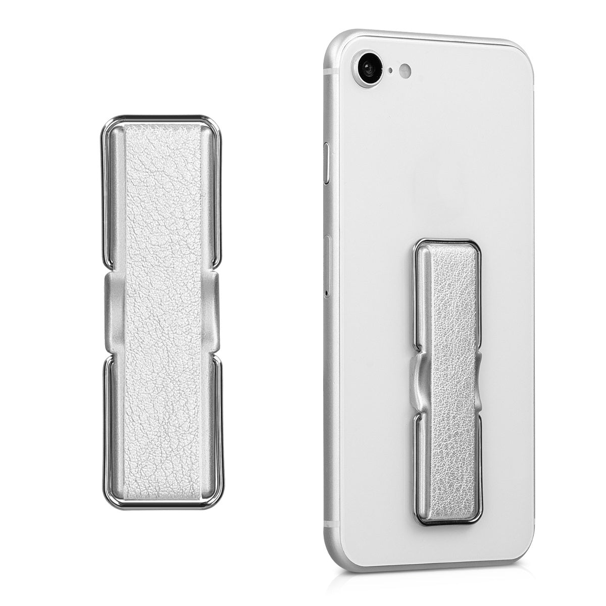 kwmobile Smartphone Fingerhalter mit Ständer - Selbstklebende Handy Fingerhalterung kompatibel mit iPhone Samsung Sony Handys