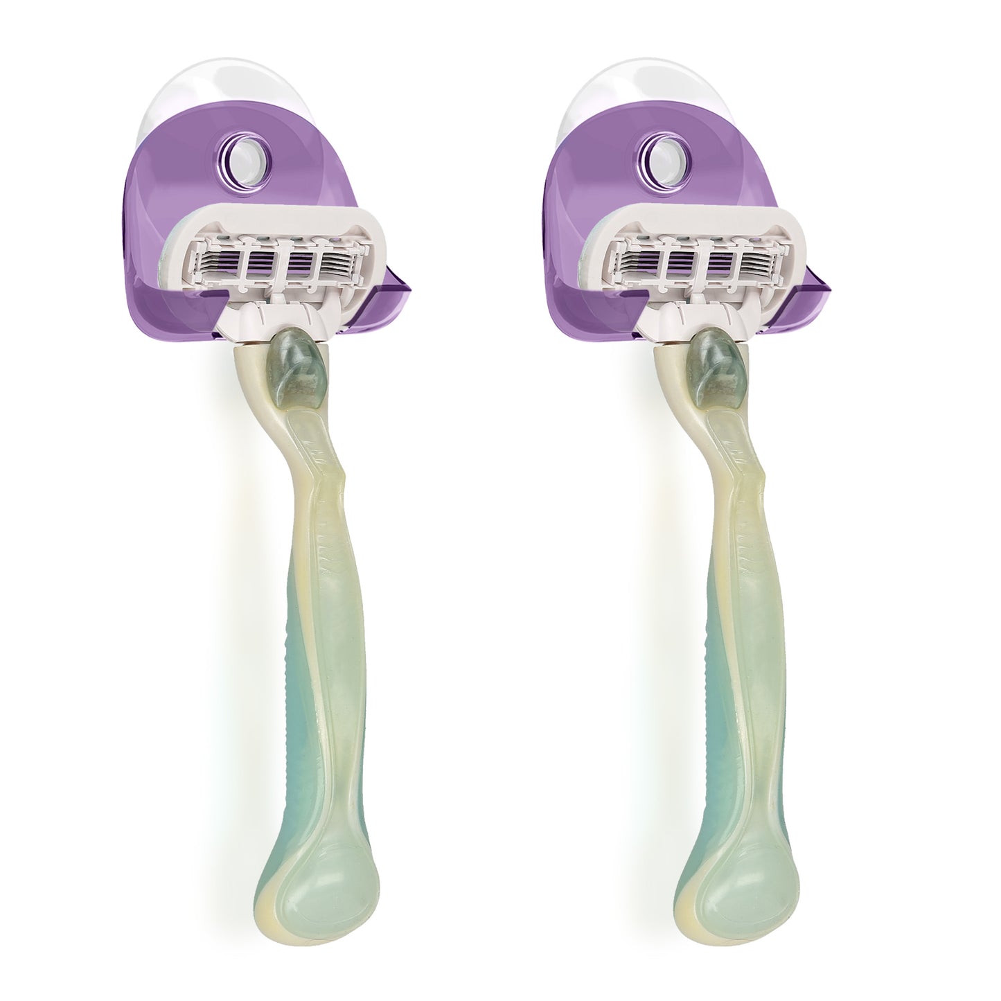 kwmobile Saugnapf Halterung für Rasierer für Glas und Fliesen Nassrasierer Saugnapf Halter Set Wand Haken