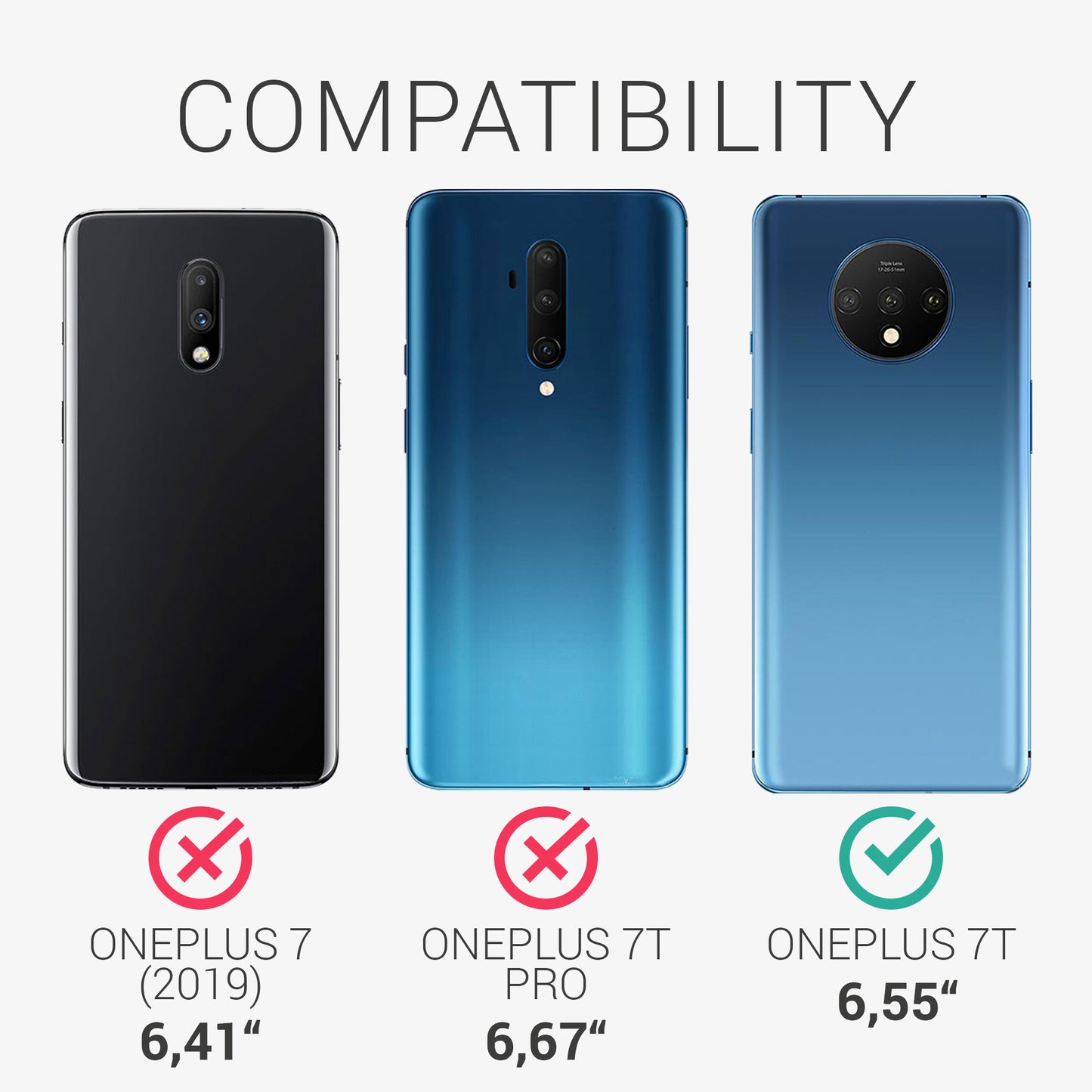 kwmobile Hülle kompatibel mit OnePlus 7T - stoßfestes Handy Cover - TPU Handyhülle