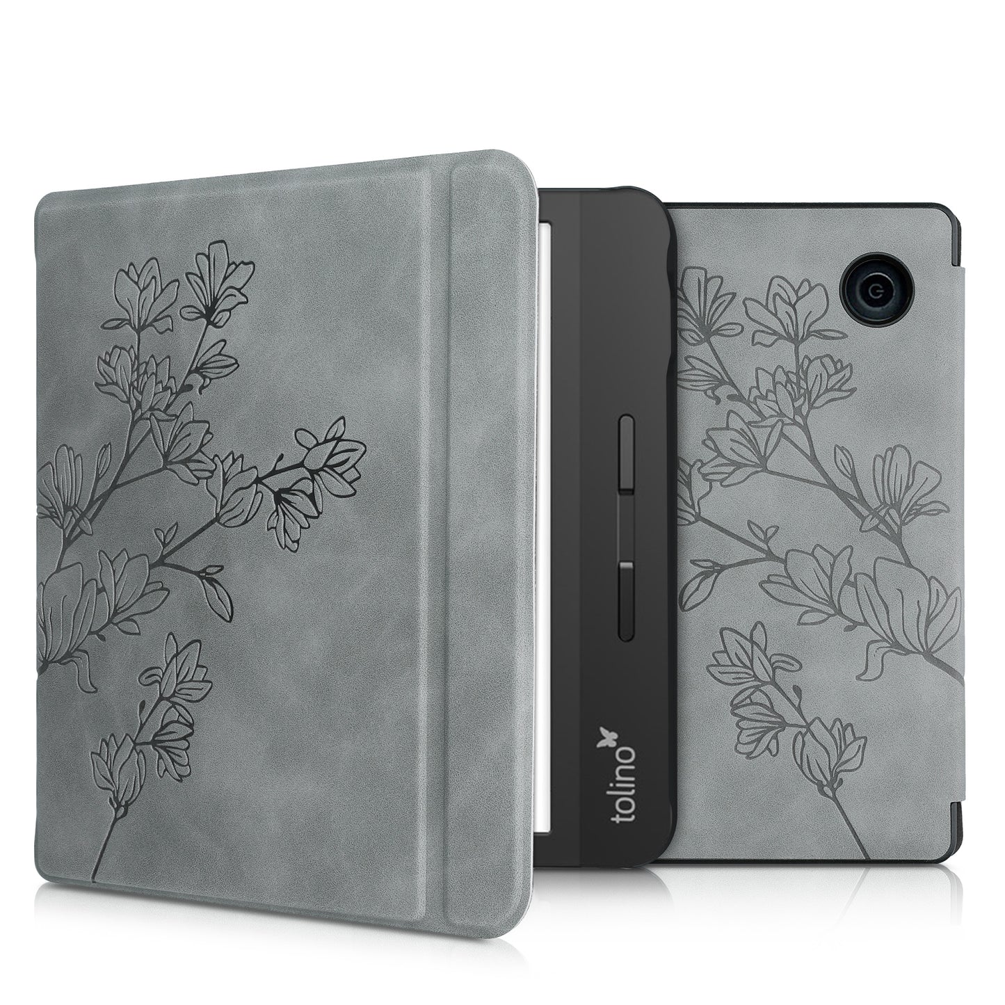kwmobile Schutzhülle für Tolino Vision 5 Hülle - eReader Case aus Kunstleder mit Auto Sleep Funktion - Pusteblume Love