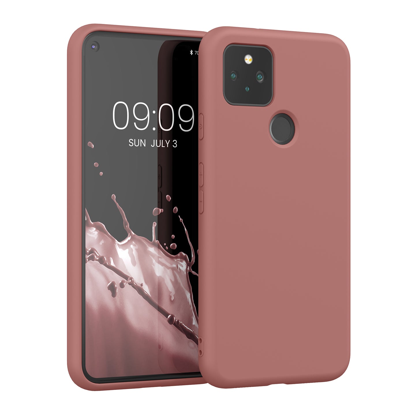 kwmobile Hülle kompatibel mit Google Pixel 5 Hülle - gummierte Silikon Handyhülle - Schutzhülle für kabelloses Laden - Case