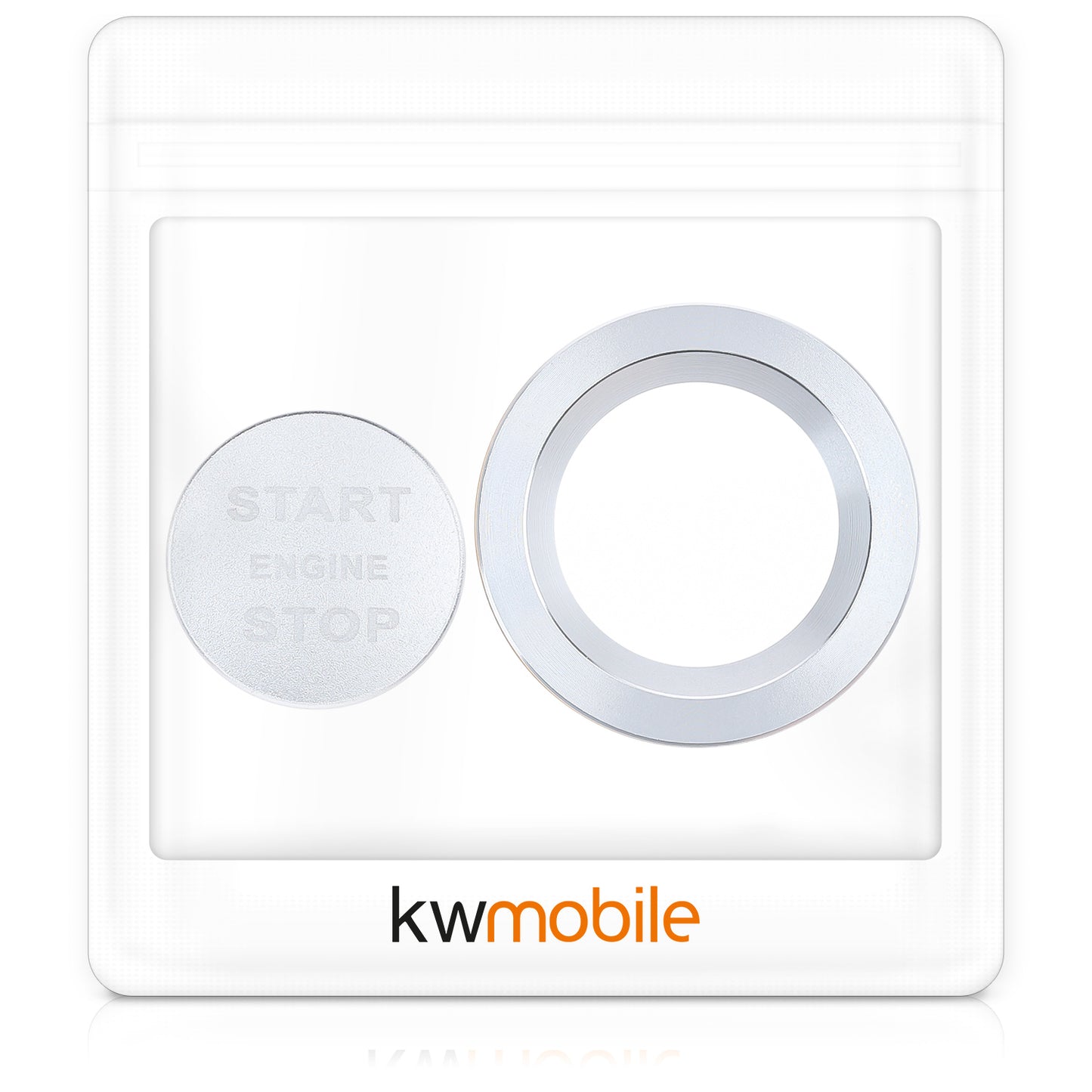 kwmobile Start/Stopp-Knopf Ringrahmen und Abdeckung kompatibel mit Land Rover Jaguar Start-Stop Button