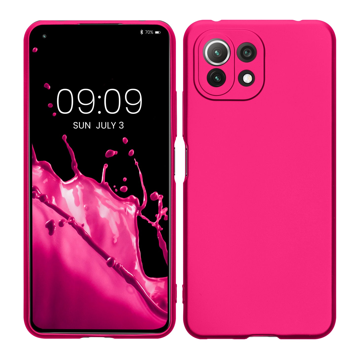 kwmobile Handyhülle für Xiaomi 11 Lite (5G) NE / Mi 11 Lite (5G) Hülle - Silikon Case metallisch schimmernd - Schutzhülle Cover