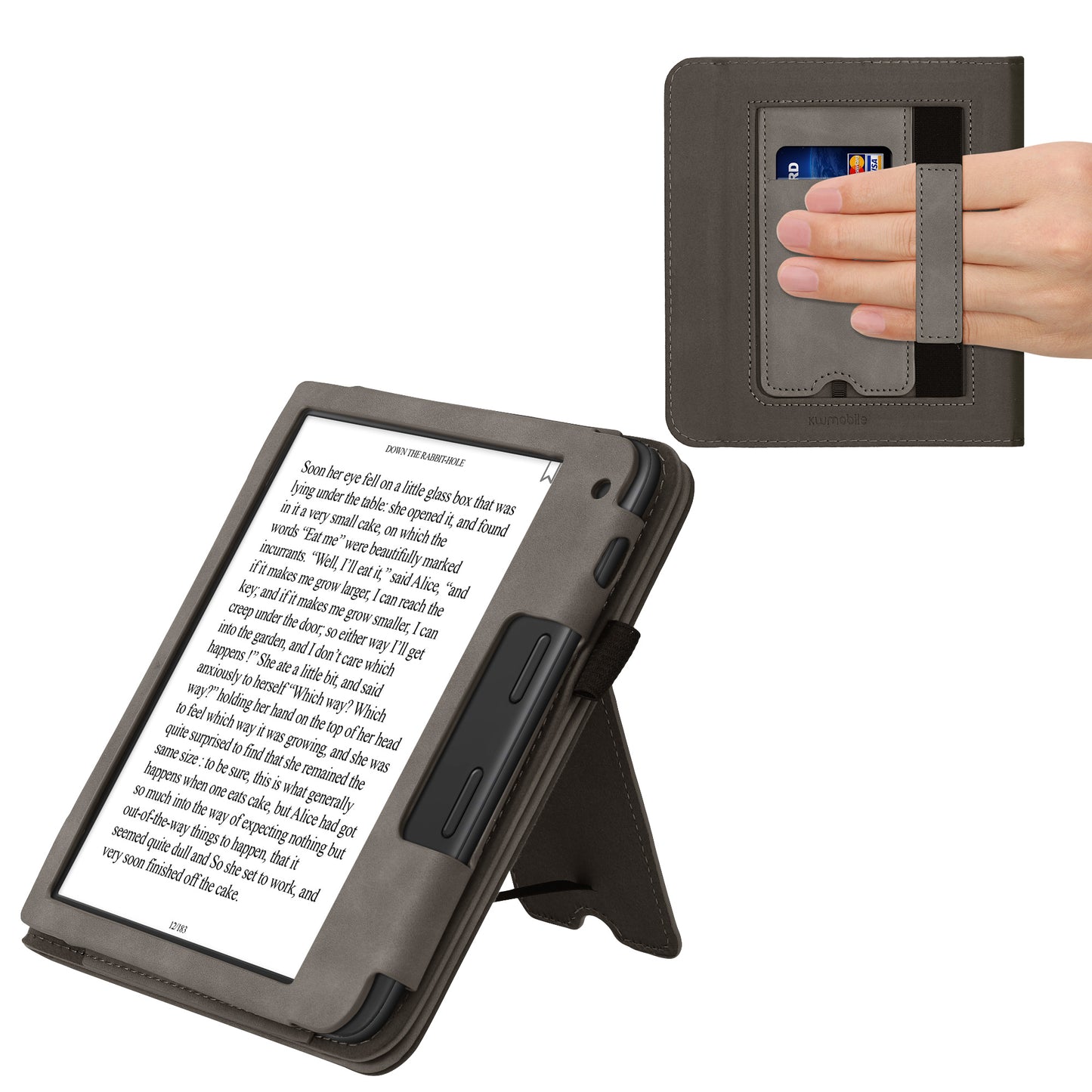 kwmobile Schutzhülle kompatibel mit Tolino Vision 6 Flip Hülle - Cover mit Handschlaufe
